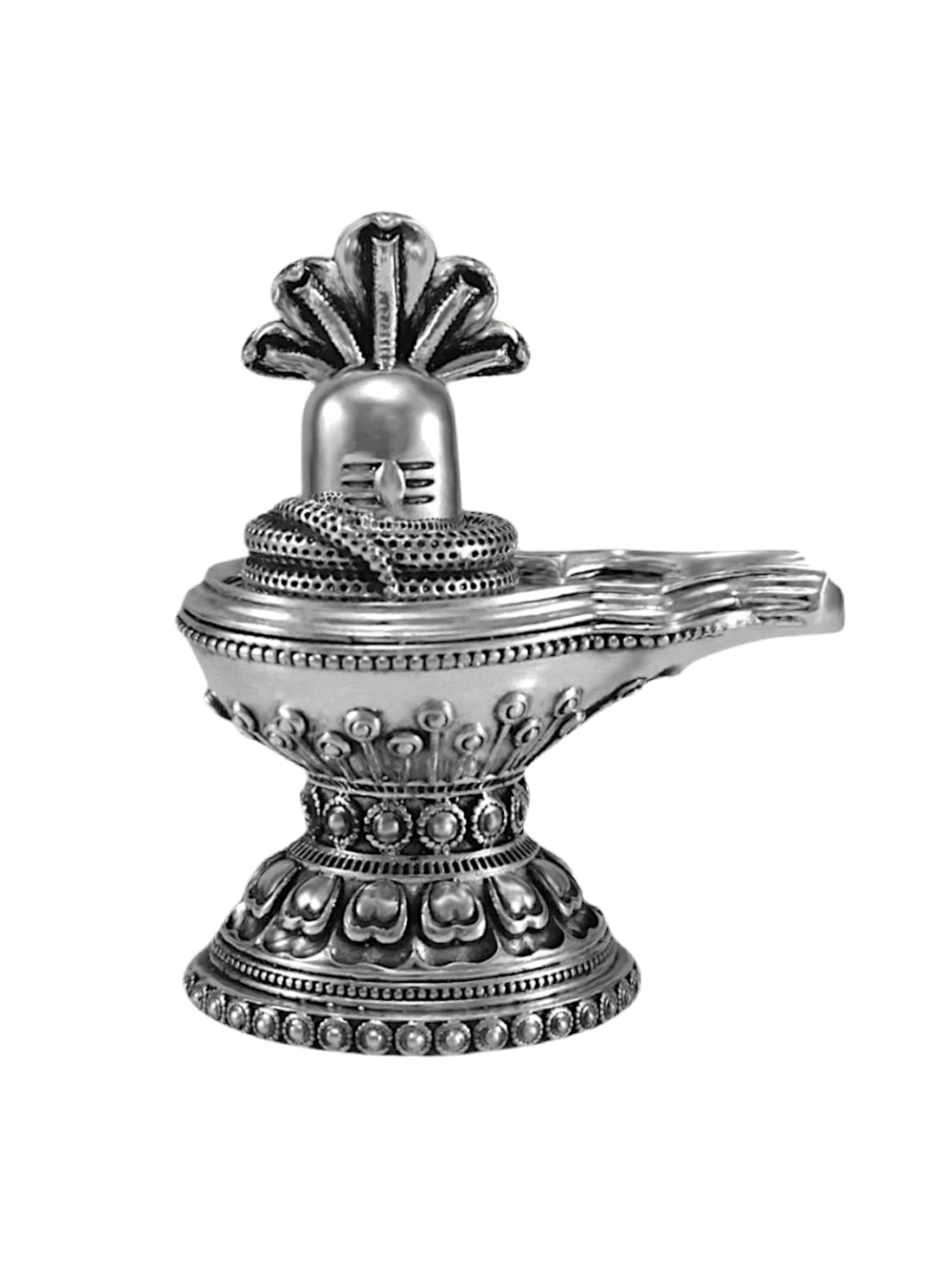 Pure Silver Shiva Lingum With Sheshnaag