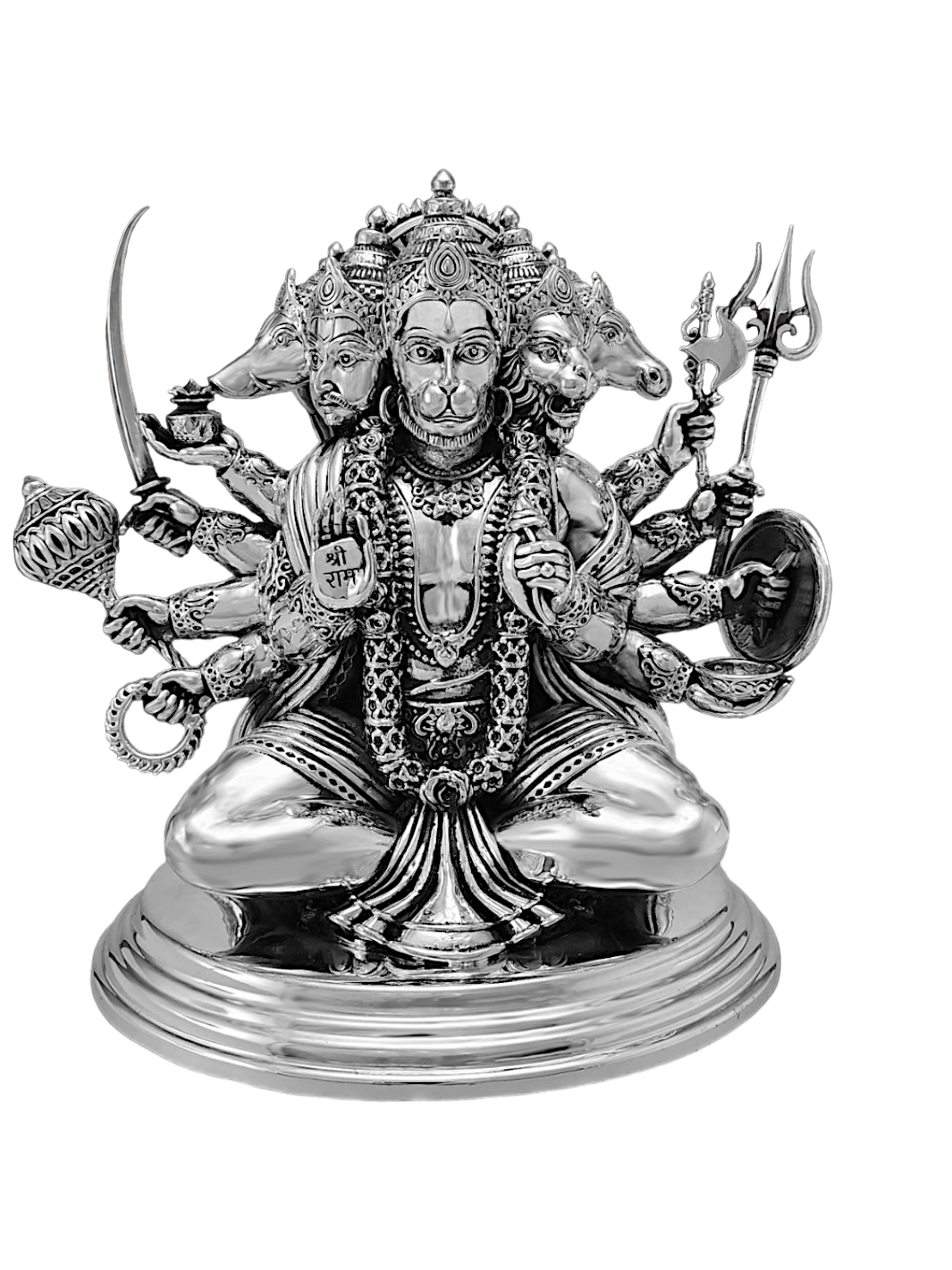 Pure Silver Panchmukhi Hanuman Idol - PSA Jewels