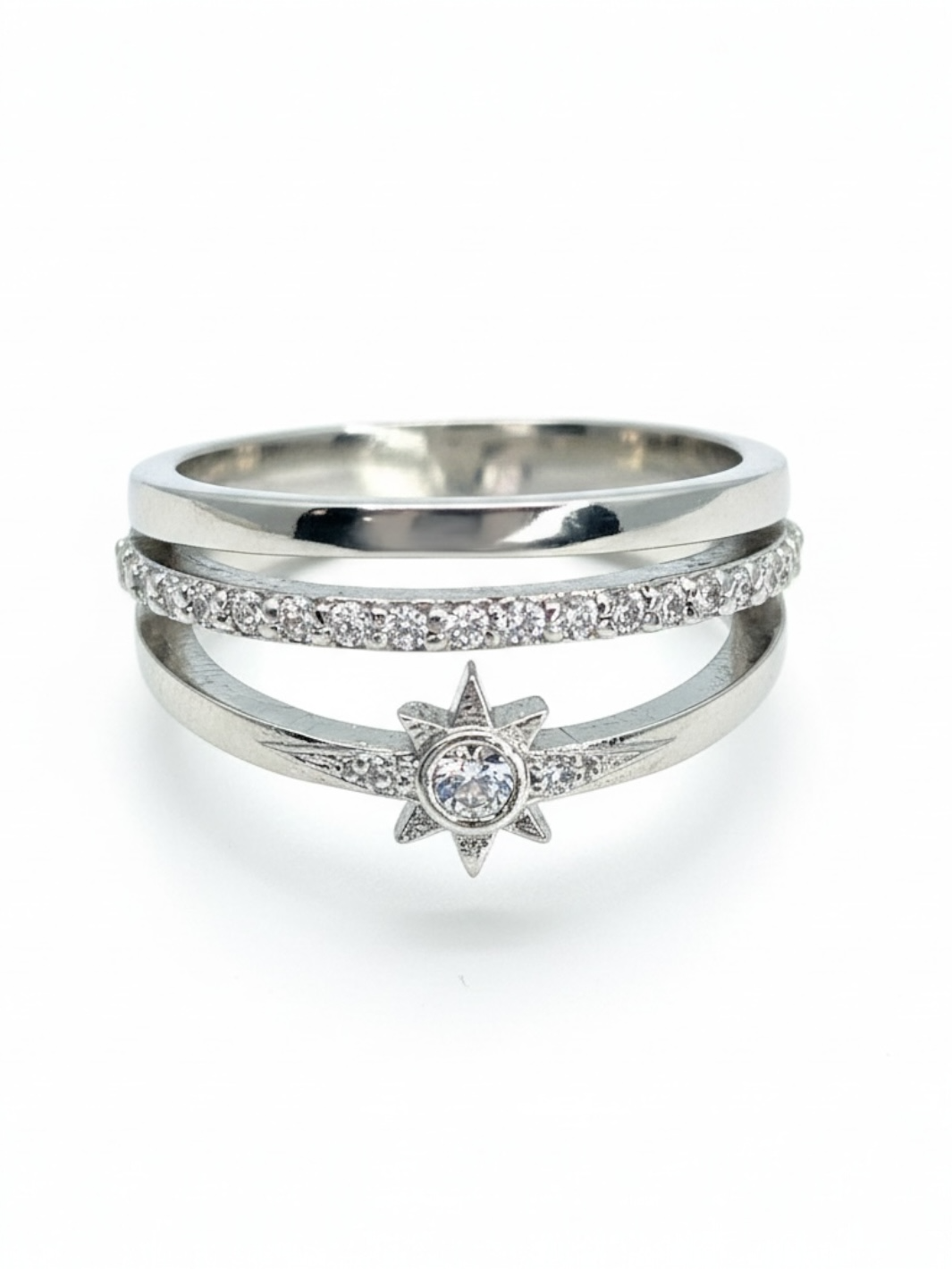 Pure Silver Multilayer Ring