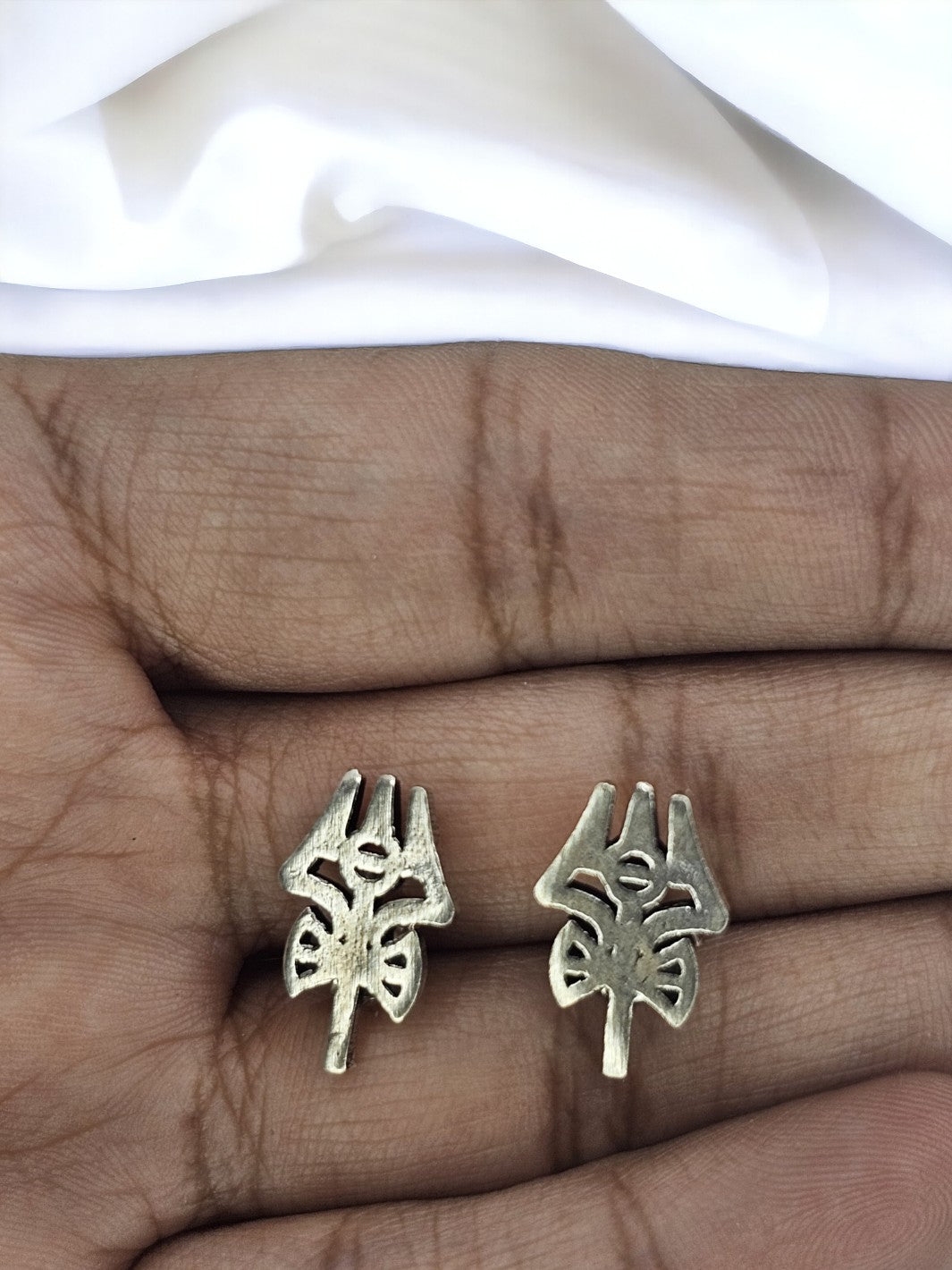Damroo Trident Silver Earring - PSA Jewels