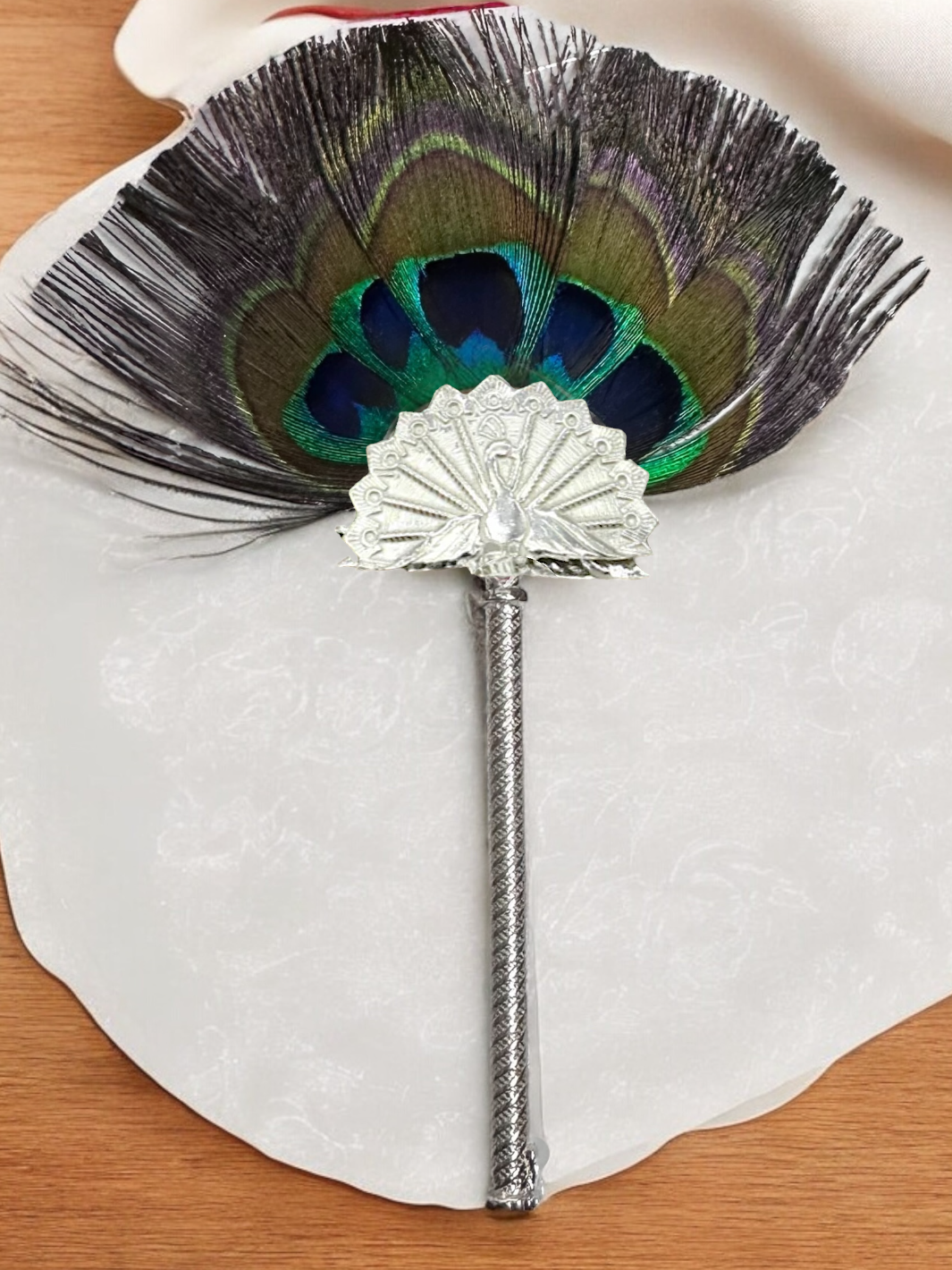 Pure Silver Mor Pankh Peacock Feather