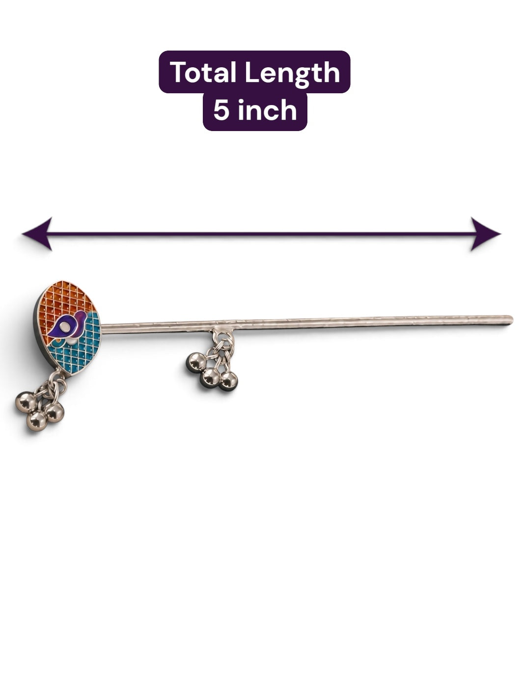 Pure 925 Silver Meenakari Peacock Ghungroo Flute/ Bansuri