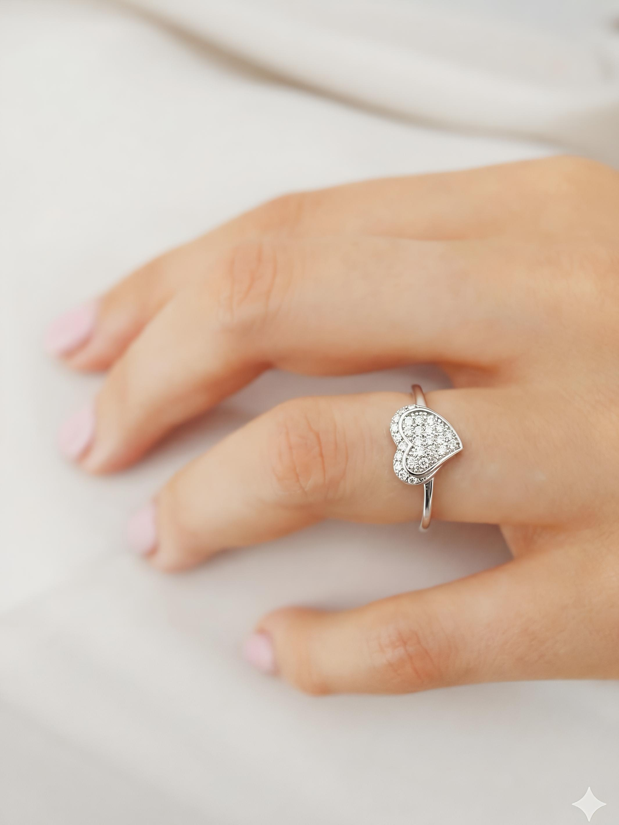 Pure Silver Heart Ring