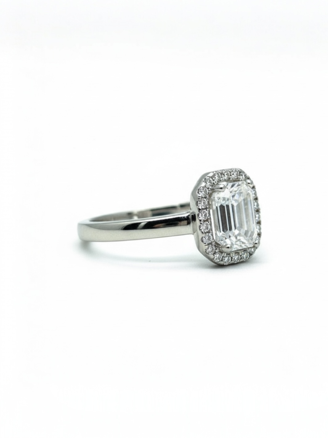Pure Silver Emerald Cut Ring