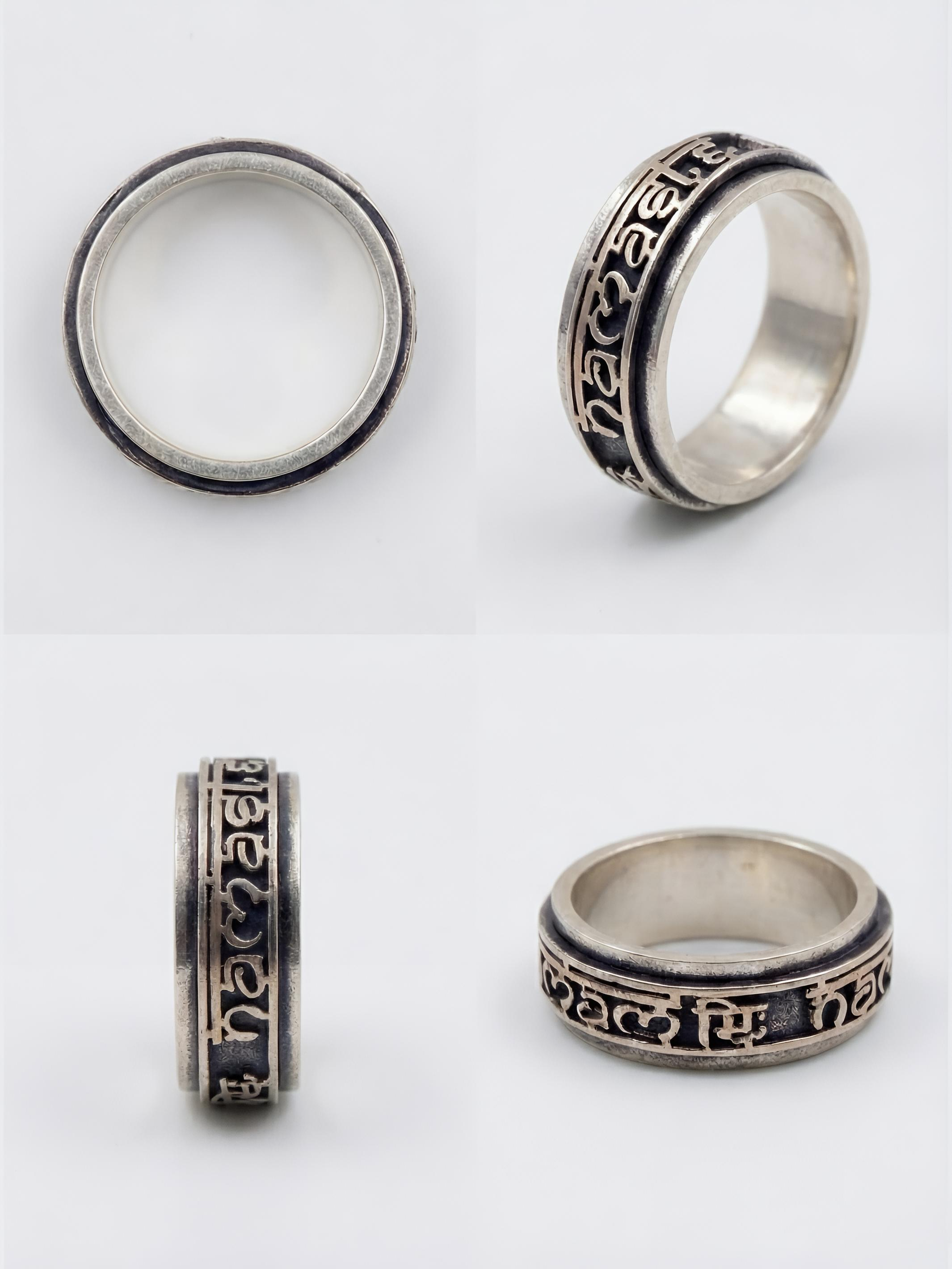 Namaste Pure Silver Men’s Rotating Ring