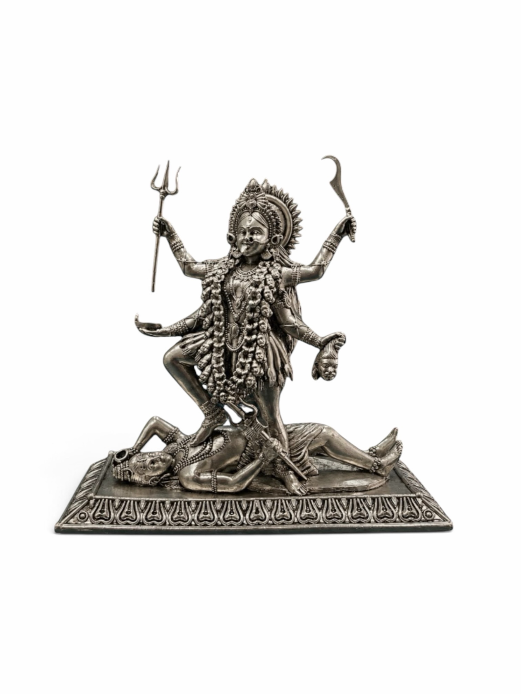 Pure Silver Antique Finish Kali Maa Idol