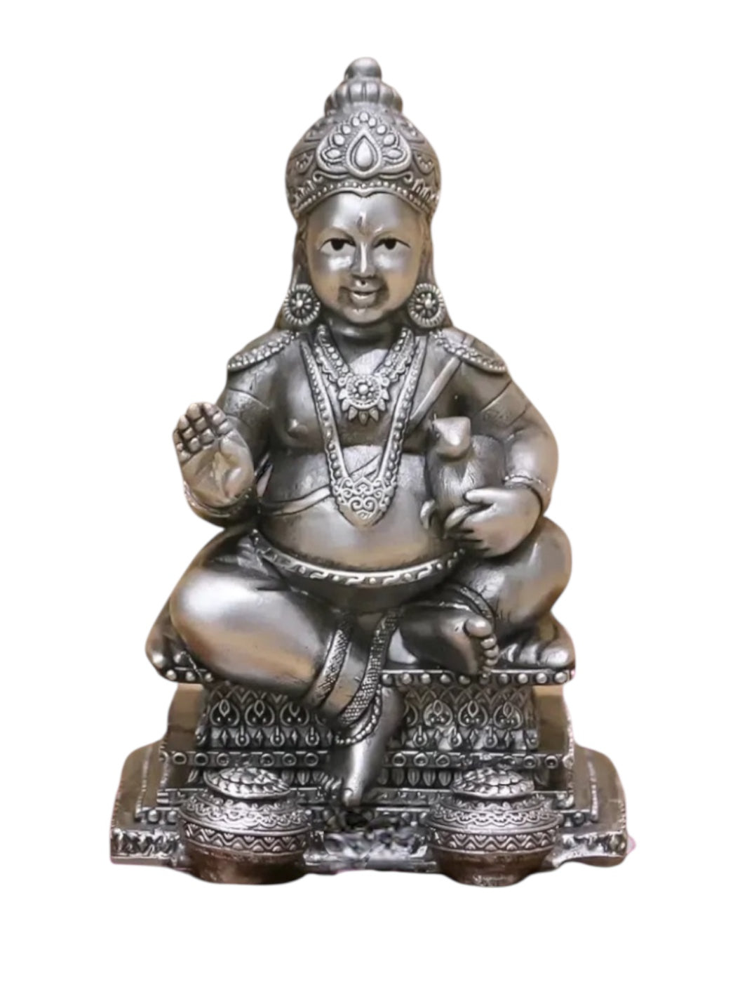 Pure Silver Antique Kuber Bhandari Idol