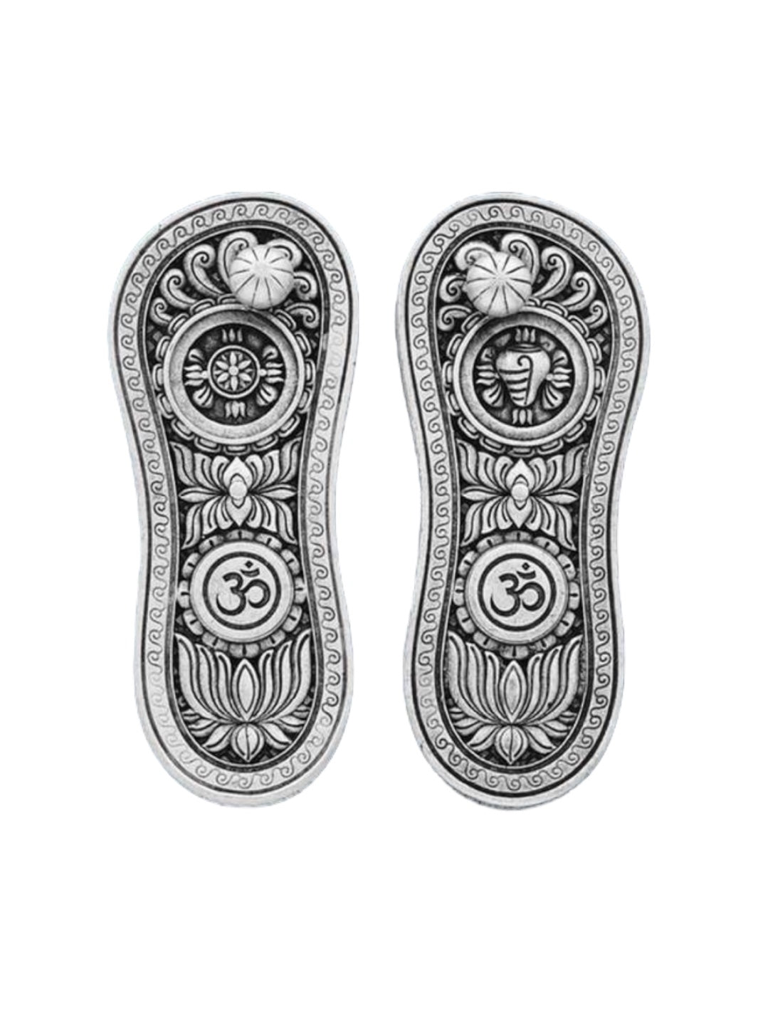 Pure Silver Antique Finish Vishnu Scared Charan Paduka