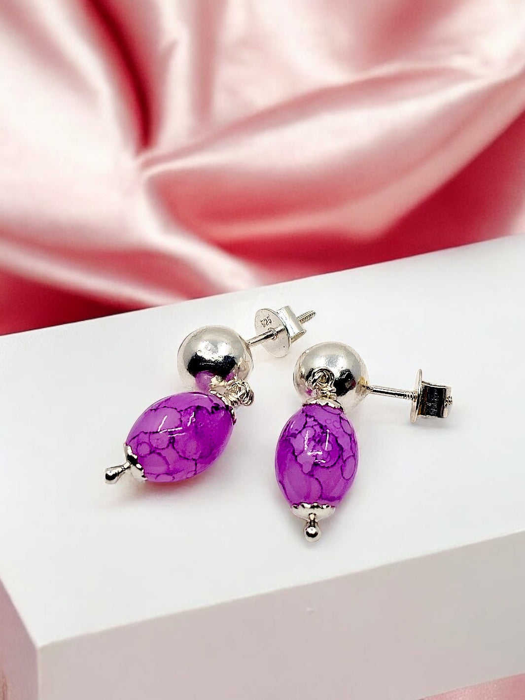 Purple Beads Earring - PSA Jewels