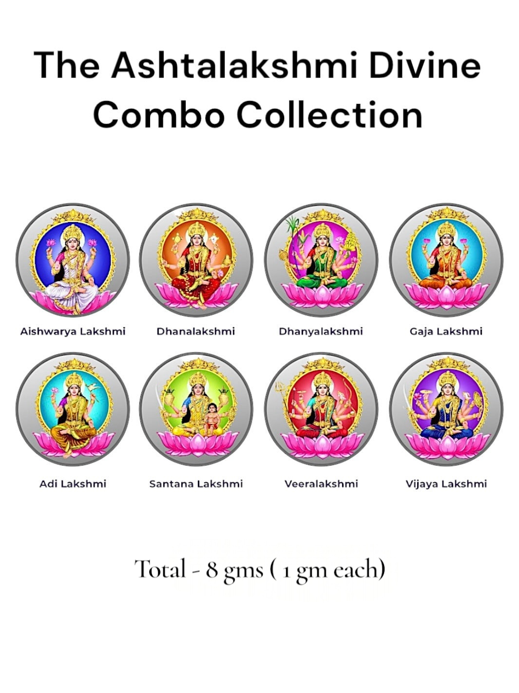 Ashtalakshmi Pure Silver Coin Set – Gift Box