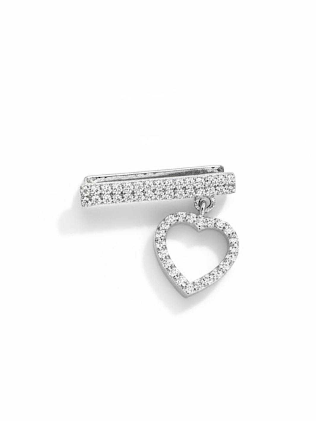 The Sparkling Heart Smart Pure Silver Watch Charm