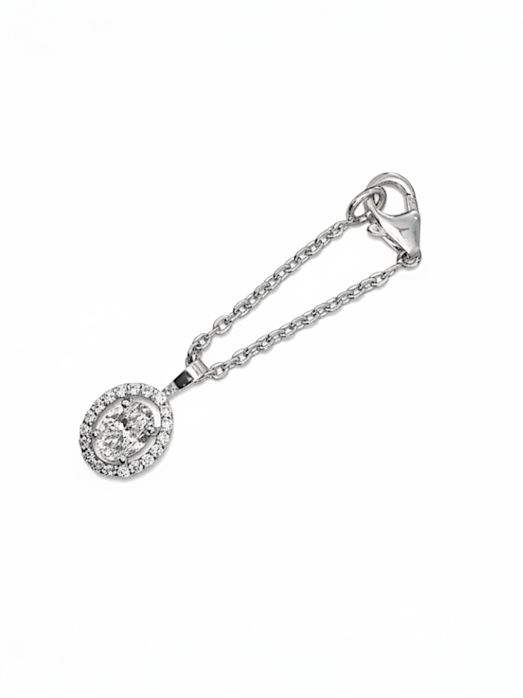 Pure Silver Solitaire Halo Watch Charm