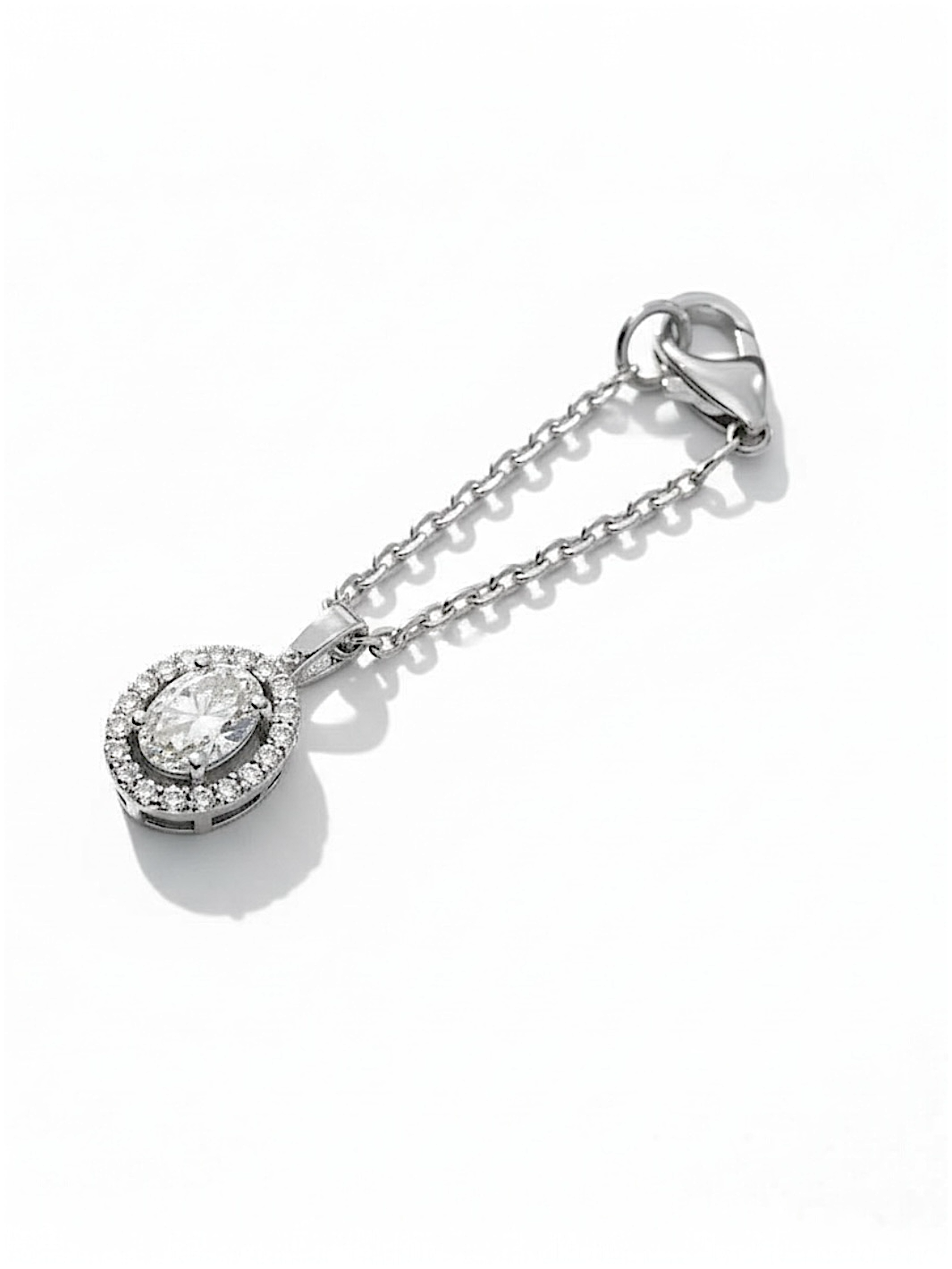 Pure Silver Solitaire Halo Watch Charm