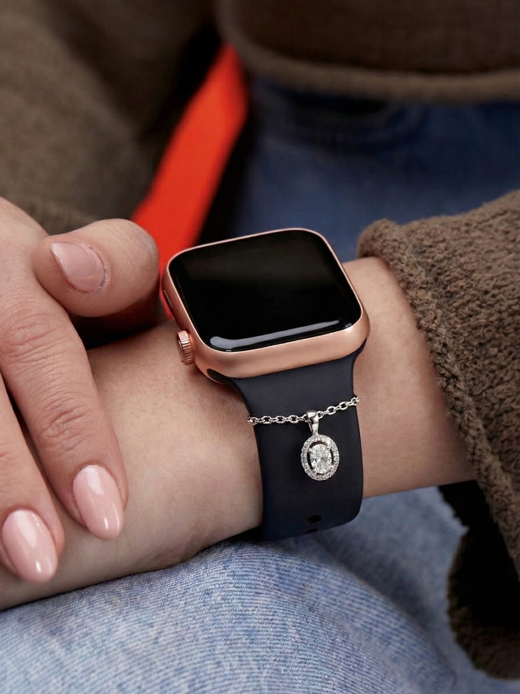 Pure Silver Solitaire Halo Watch Charm