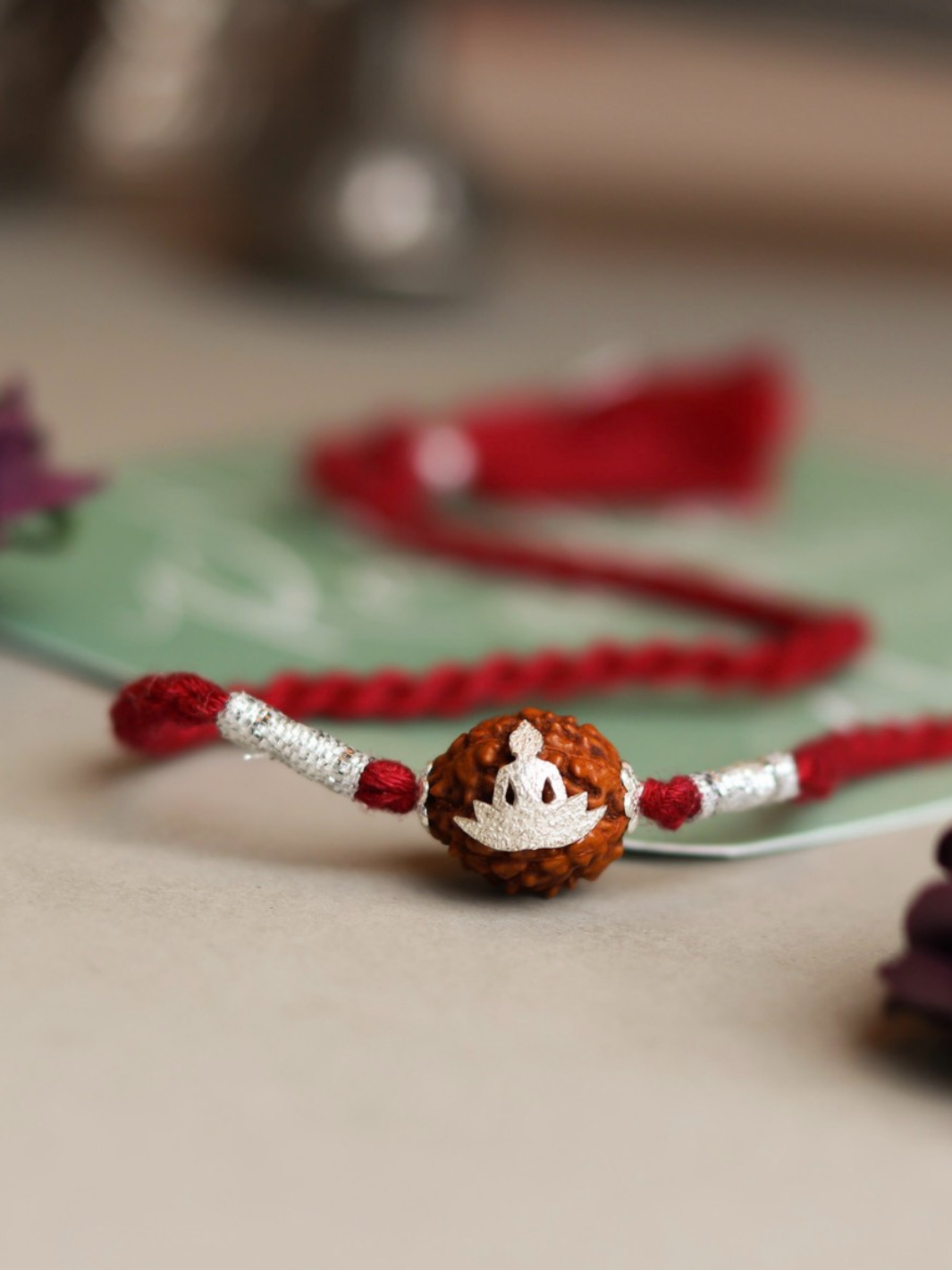 RudraBuddh Rudraksha Pure 92.5 Silver Moli Rakhi