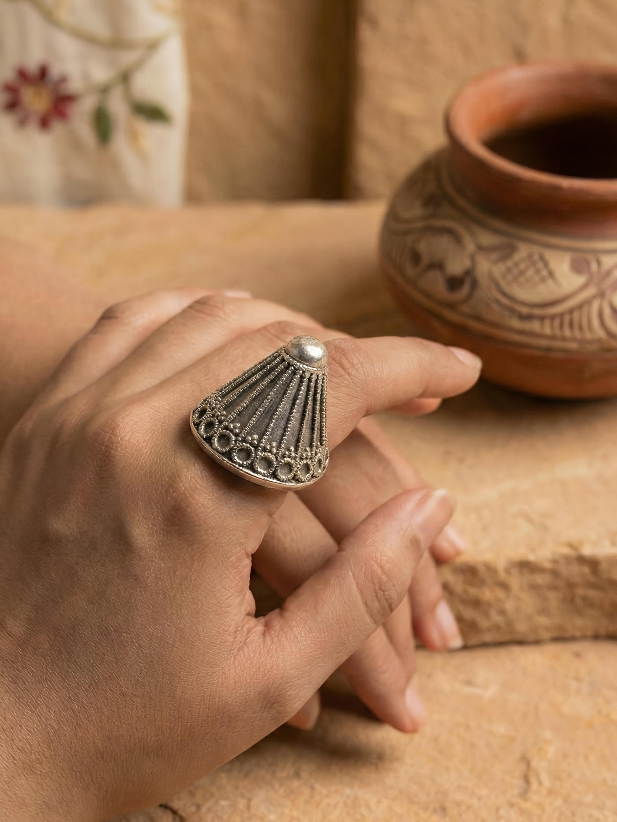 Artistic Dome Pure Silver Ring