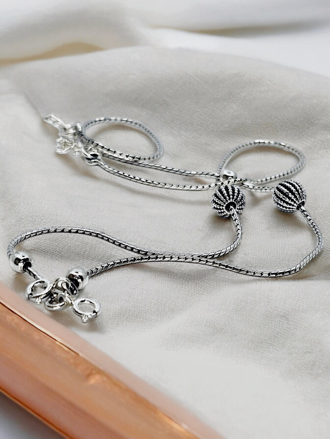 Everyday ball Pure Silver Anklet/ Payal Pair