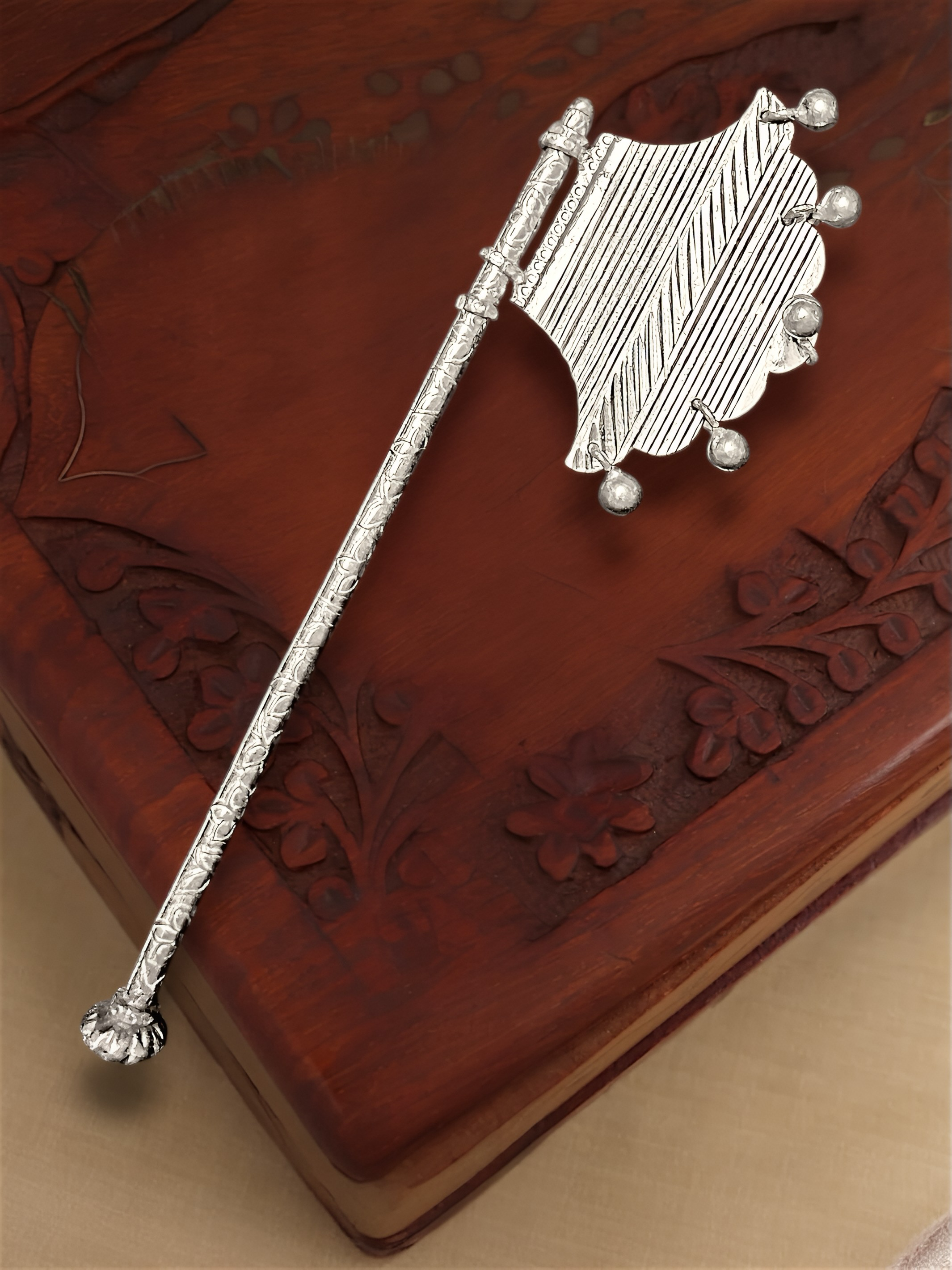 Pure Silver Antique Pankhi/ Fan