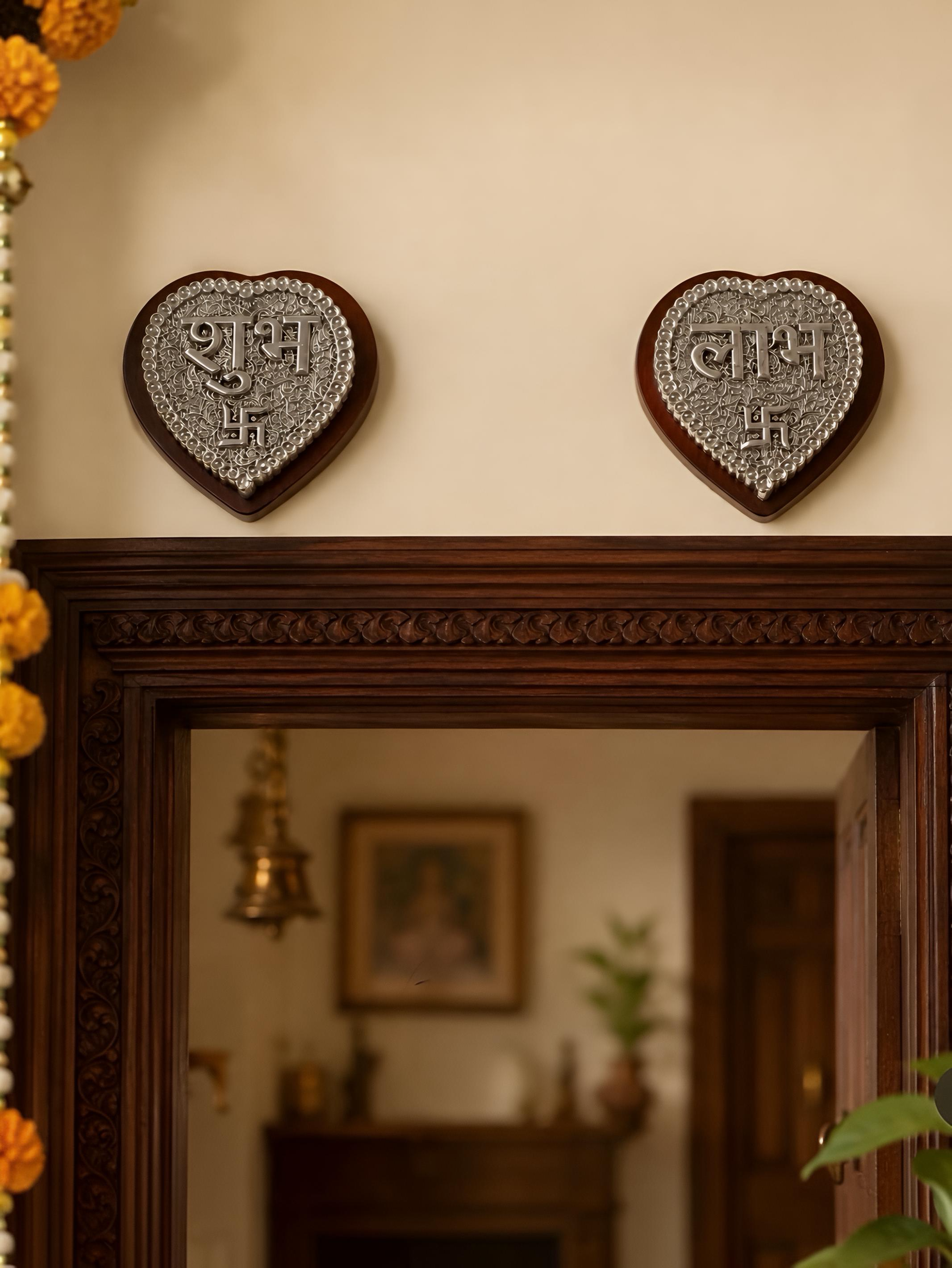 Pure 999 Antique Finish Silver Pan Shaped Shubh Laabh