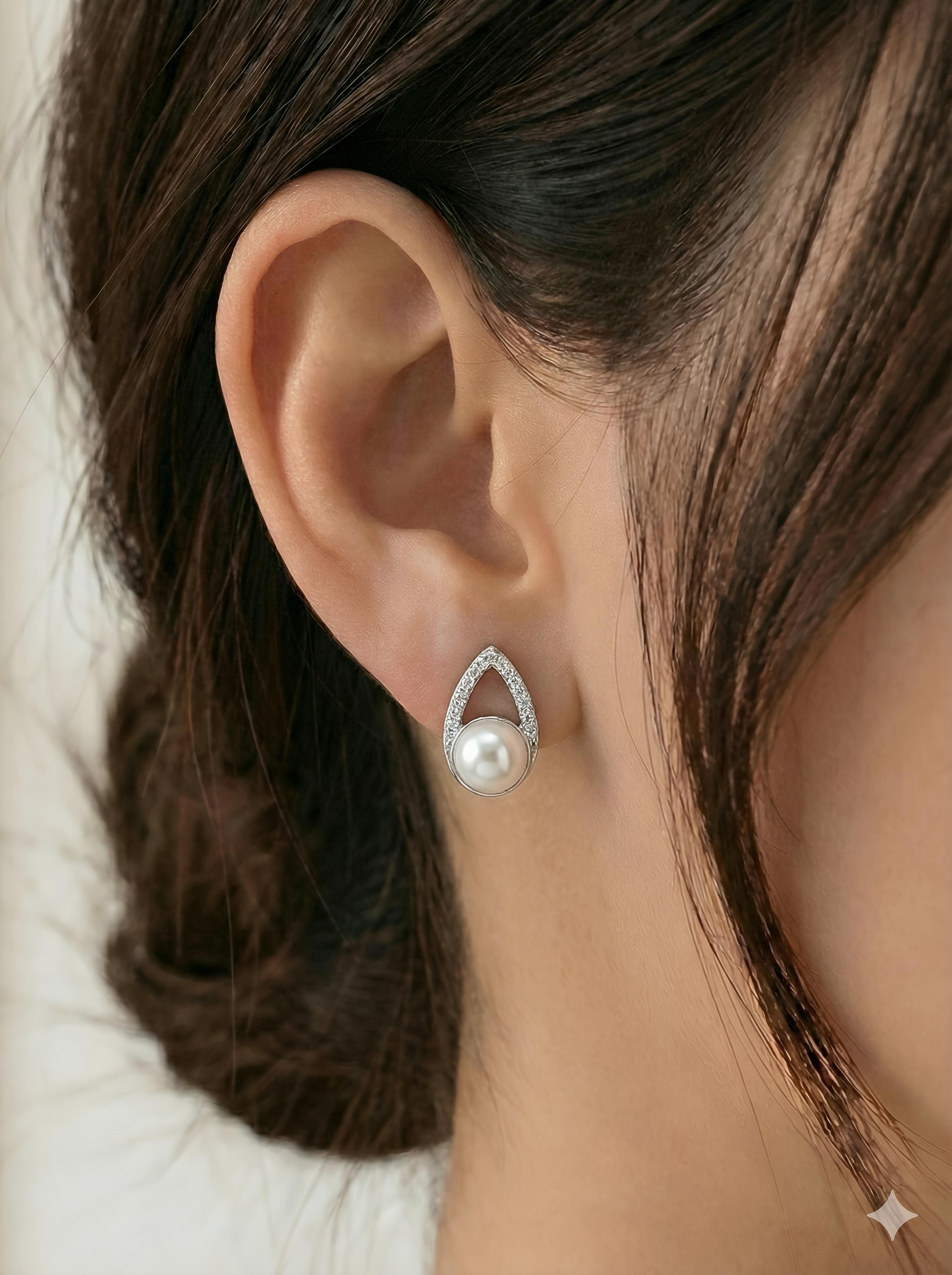 Dainty Pearl Pure Silver Earring