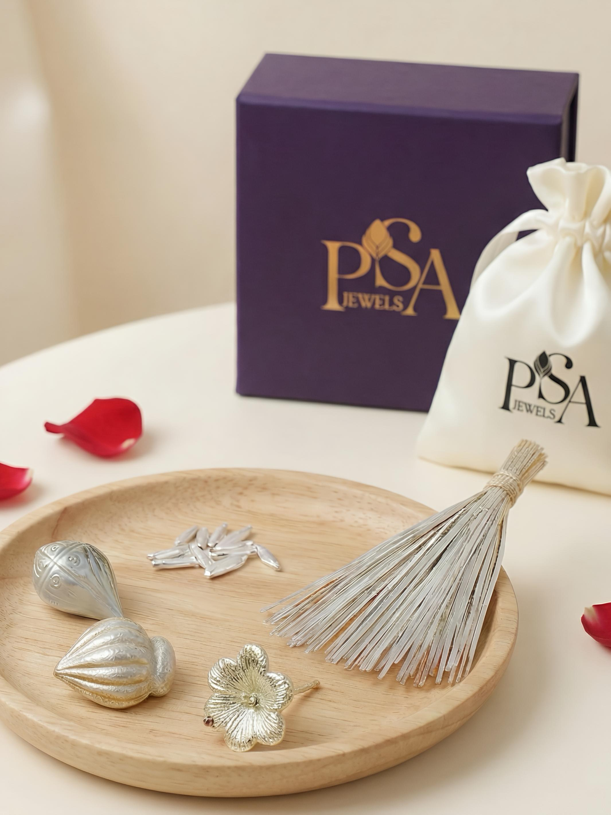 Ganesha Pooja Essentials – Standard Pure Silver Hamper