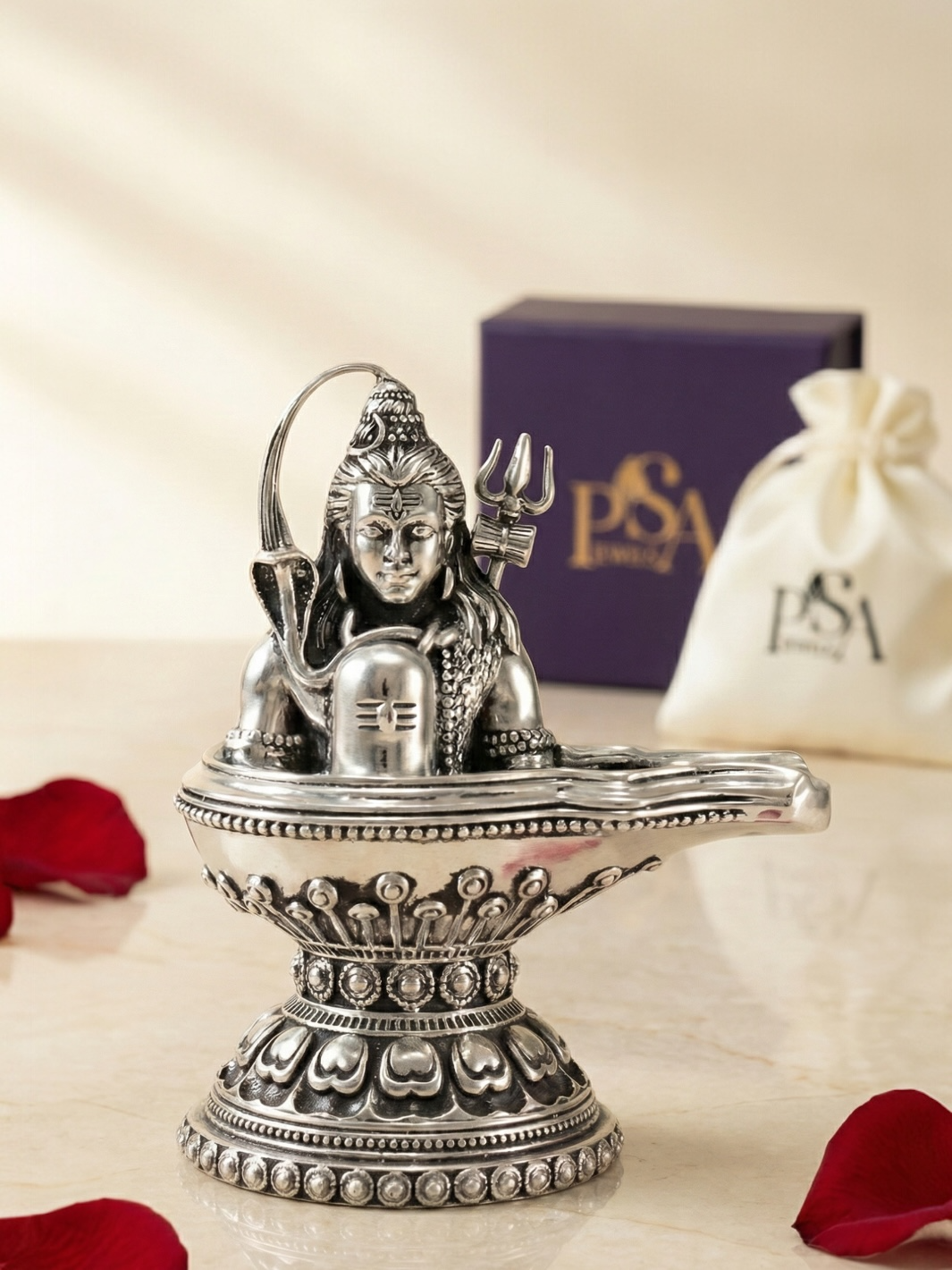 Pure Silver Antique Shiva Lingum