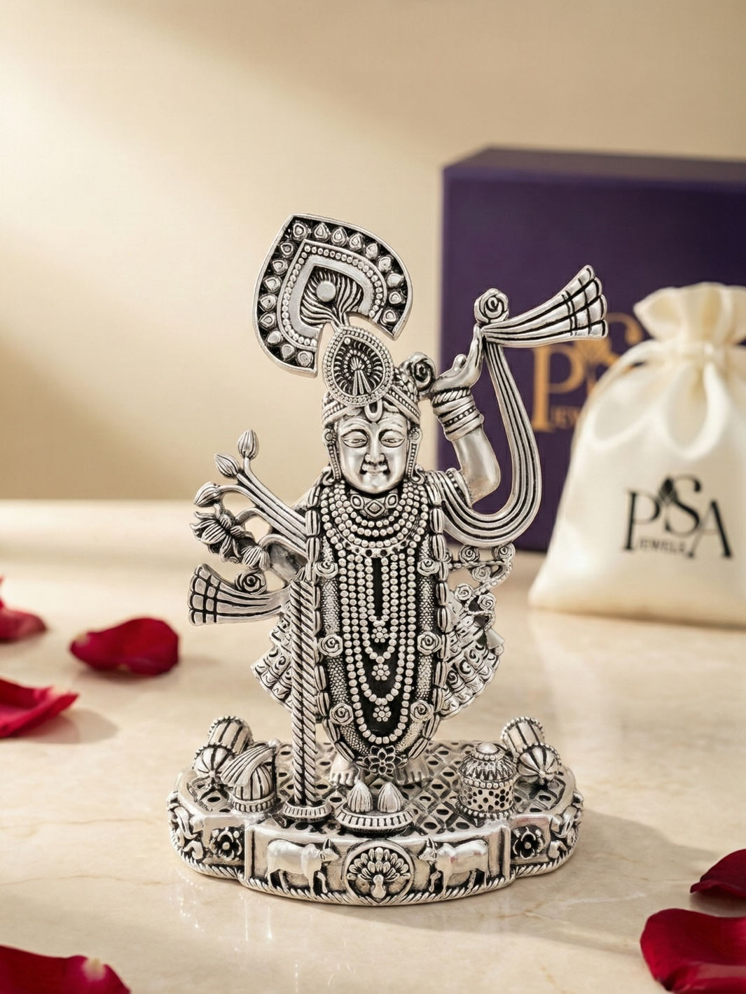 Pure Silver Shree Nathji Idol