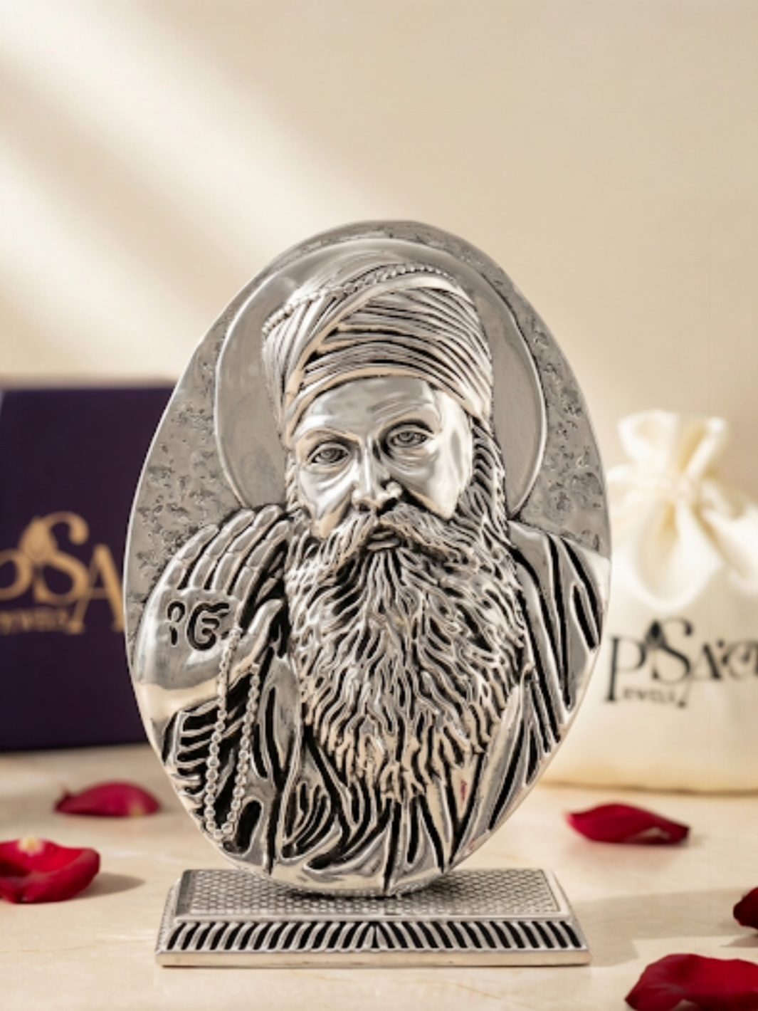 Pure Silver WaheGuru ji Idol