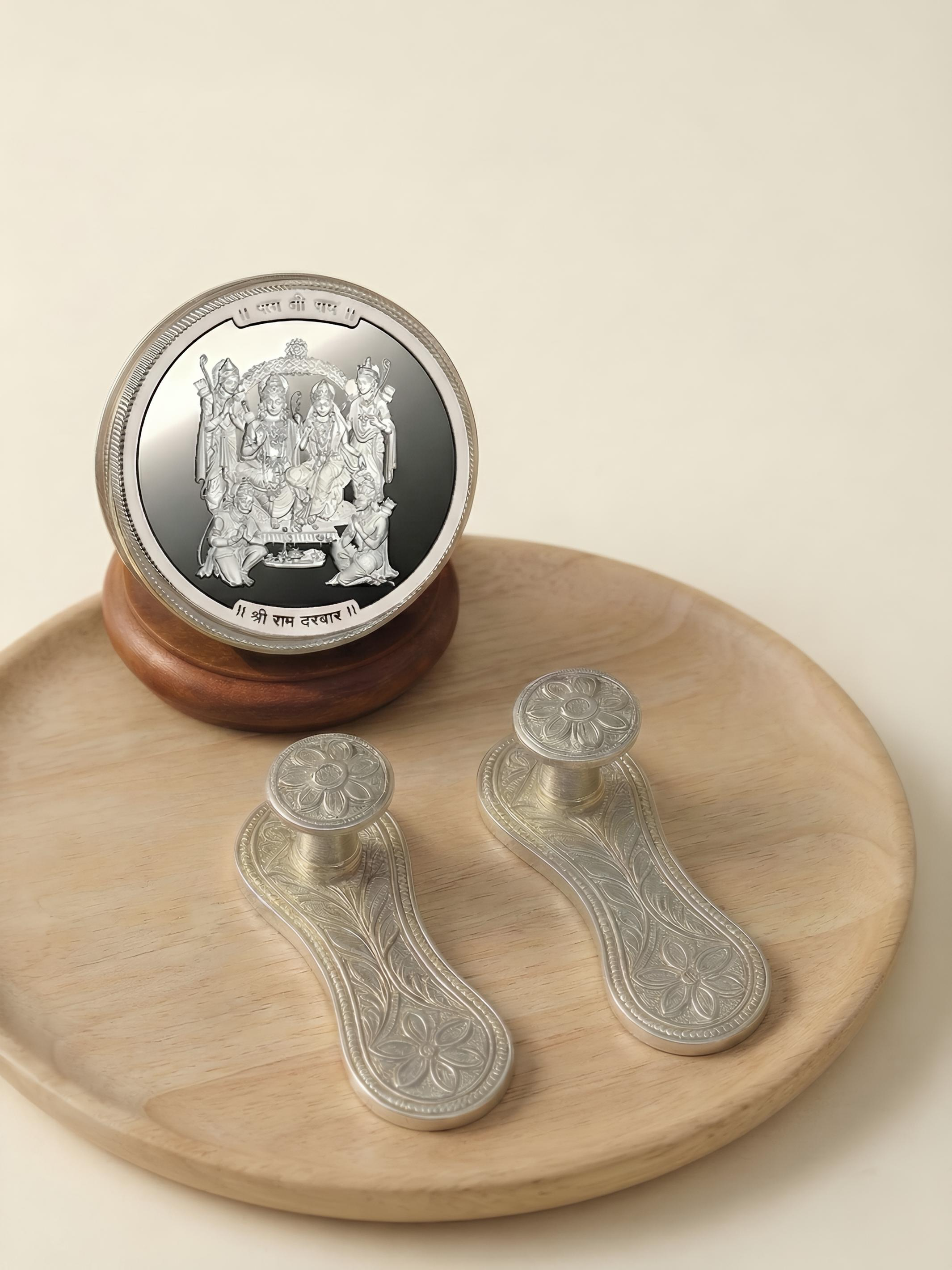 Shree Ram Kripa & Bhakti Mini Pure Silver Hamper / Gift Box