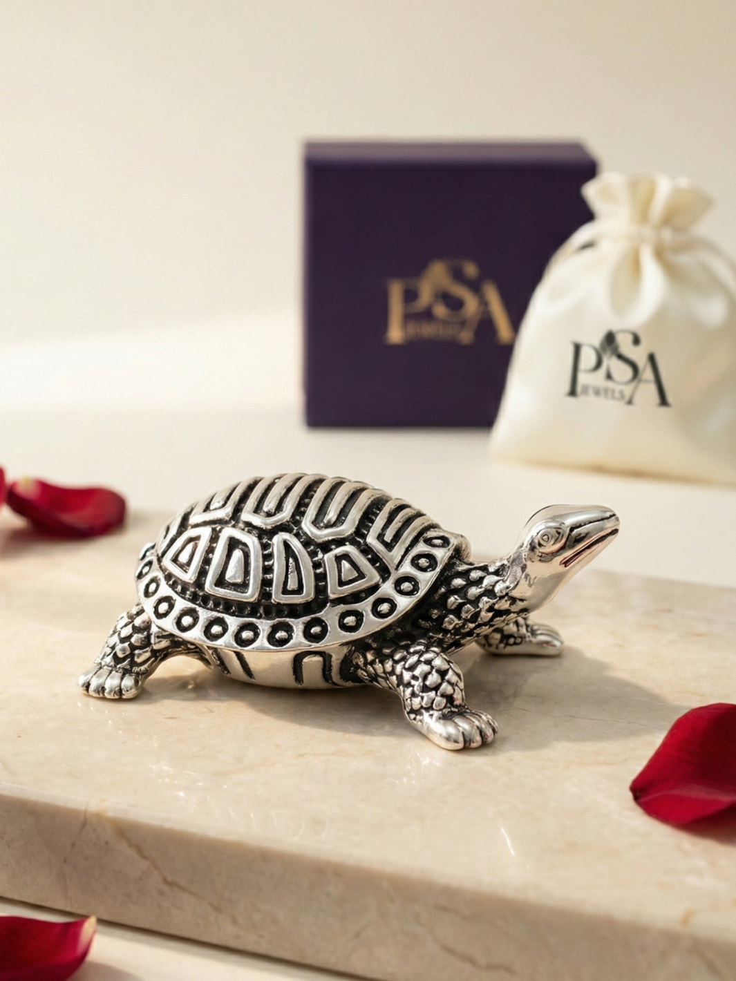 Pure Silver Tortoise Idol