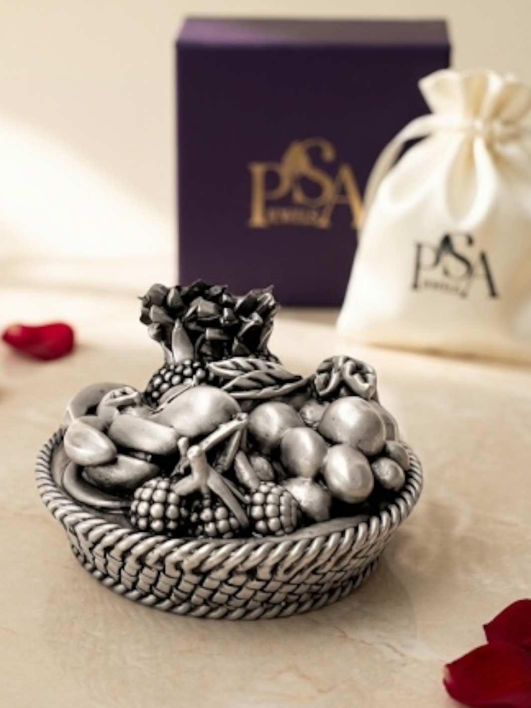 Pure Silver Antique Fruit Basket