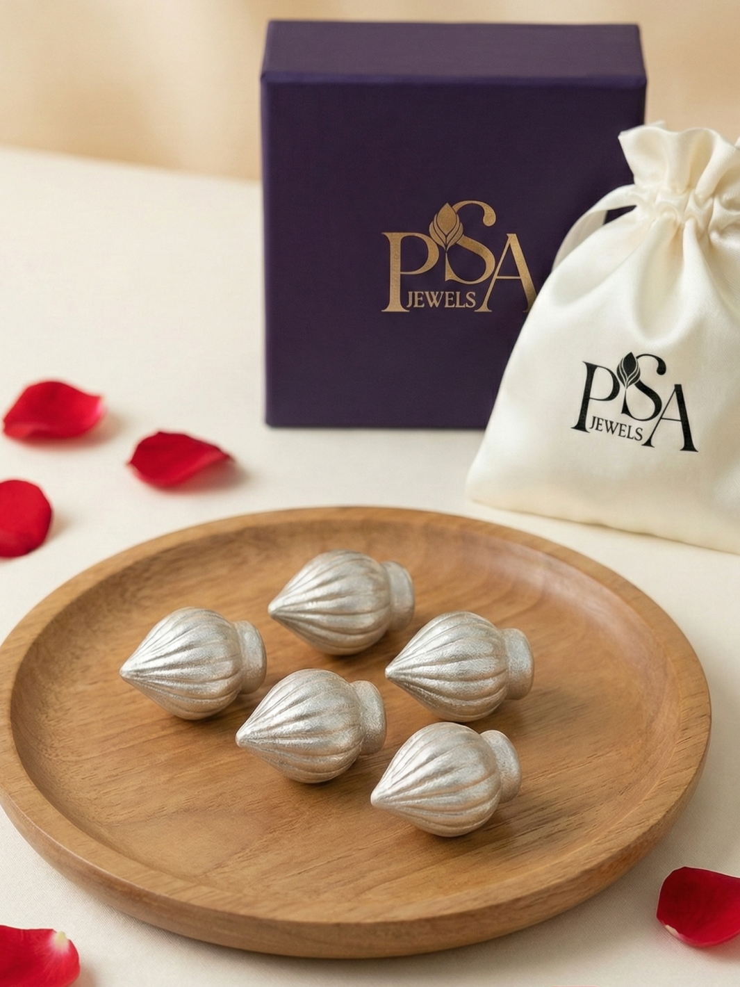 Pure Silver Small Modak (5 pieces)