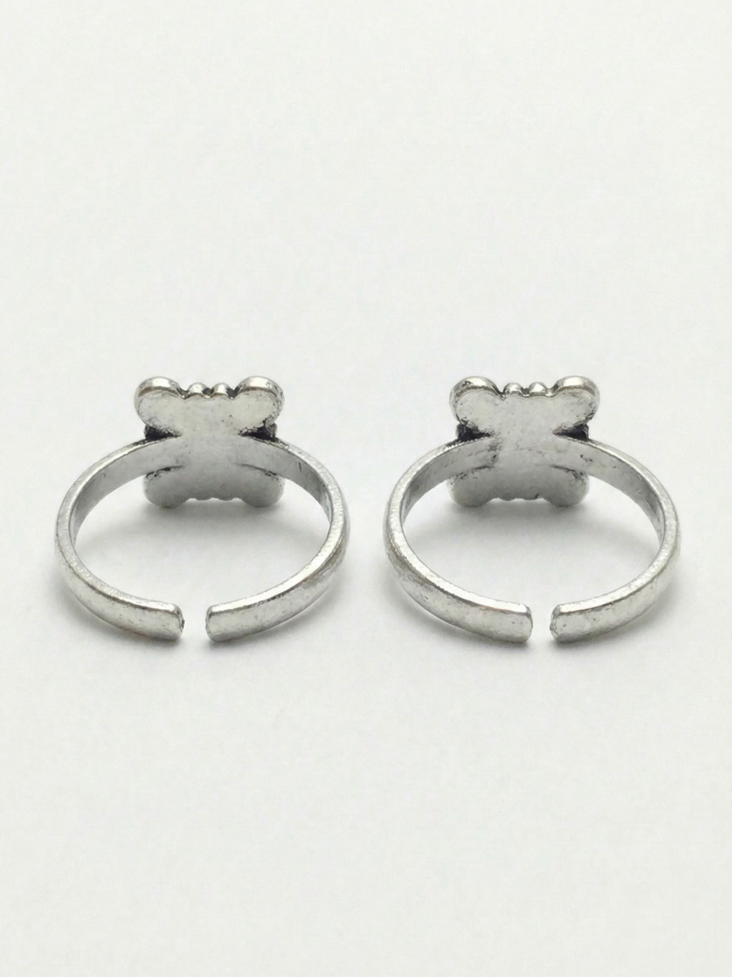 Vintage Stone Jadau Pure Silver Toe Rings