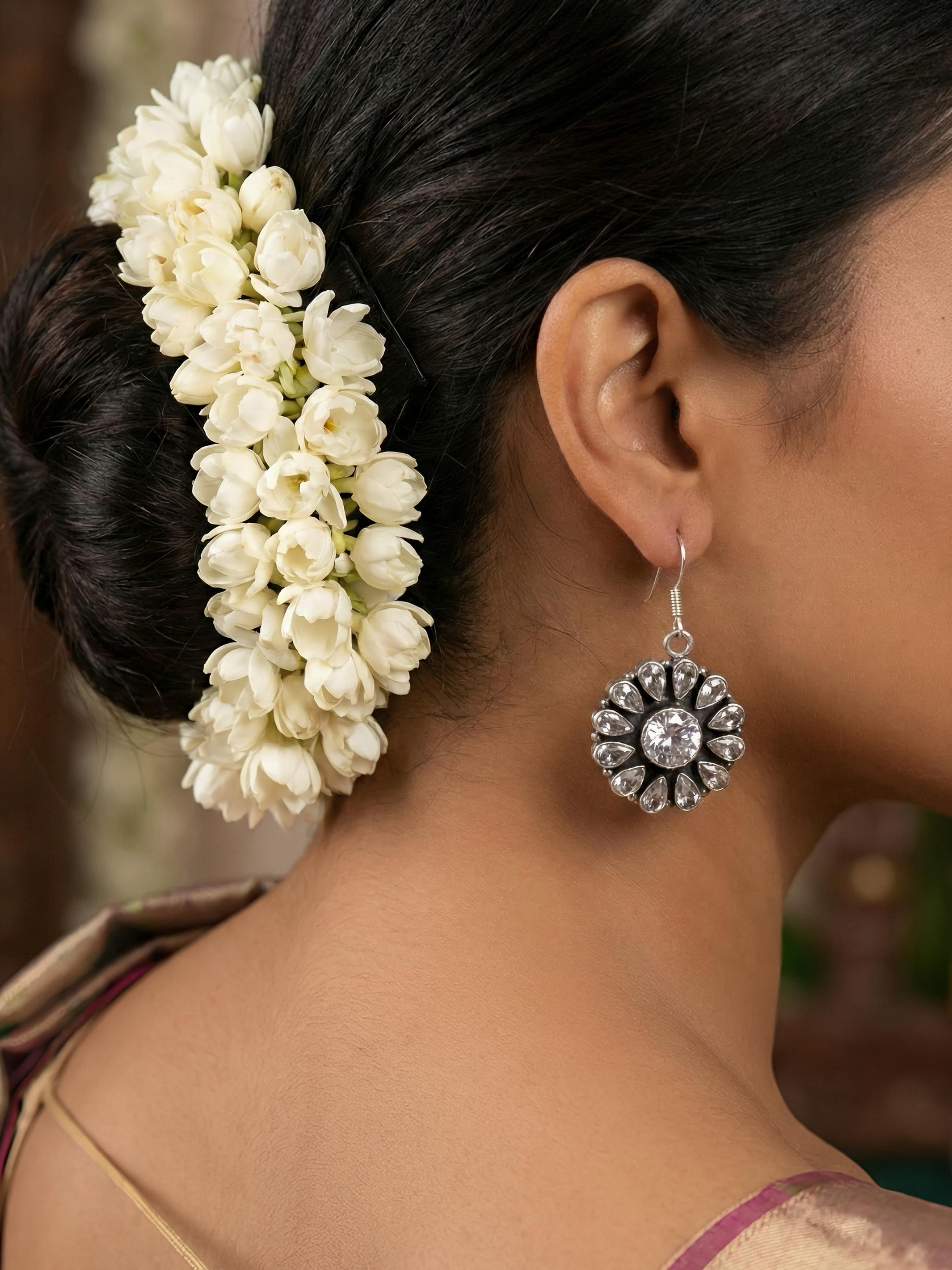 Pure Silver Floral Earring