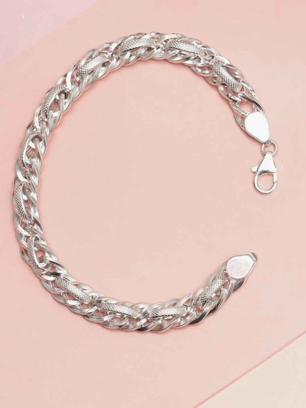 Pure Silver Designer Chain Bracelet for Men