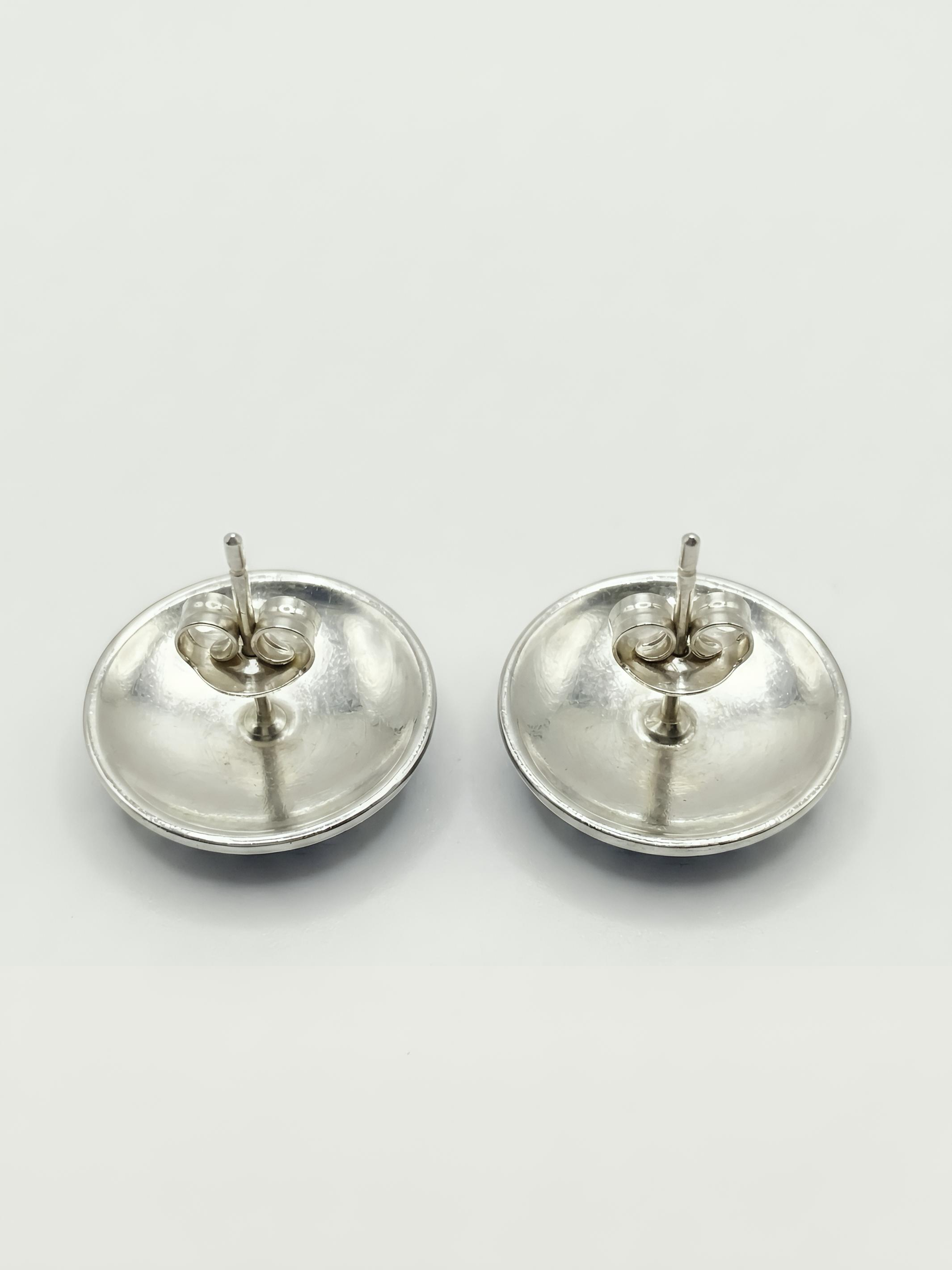 The Royal Enamel Mandala Pure Silver Studs