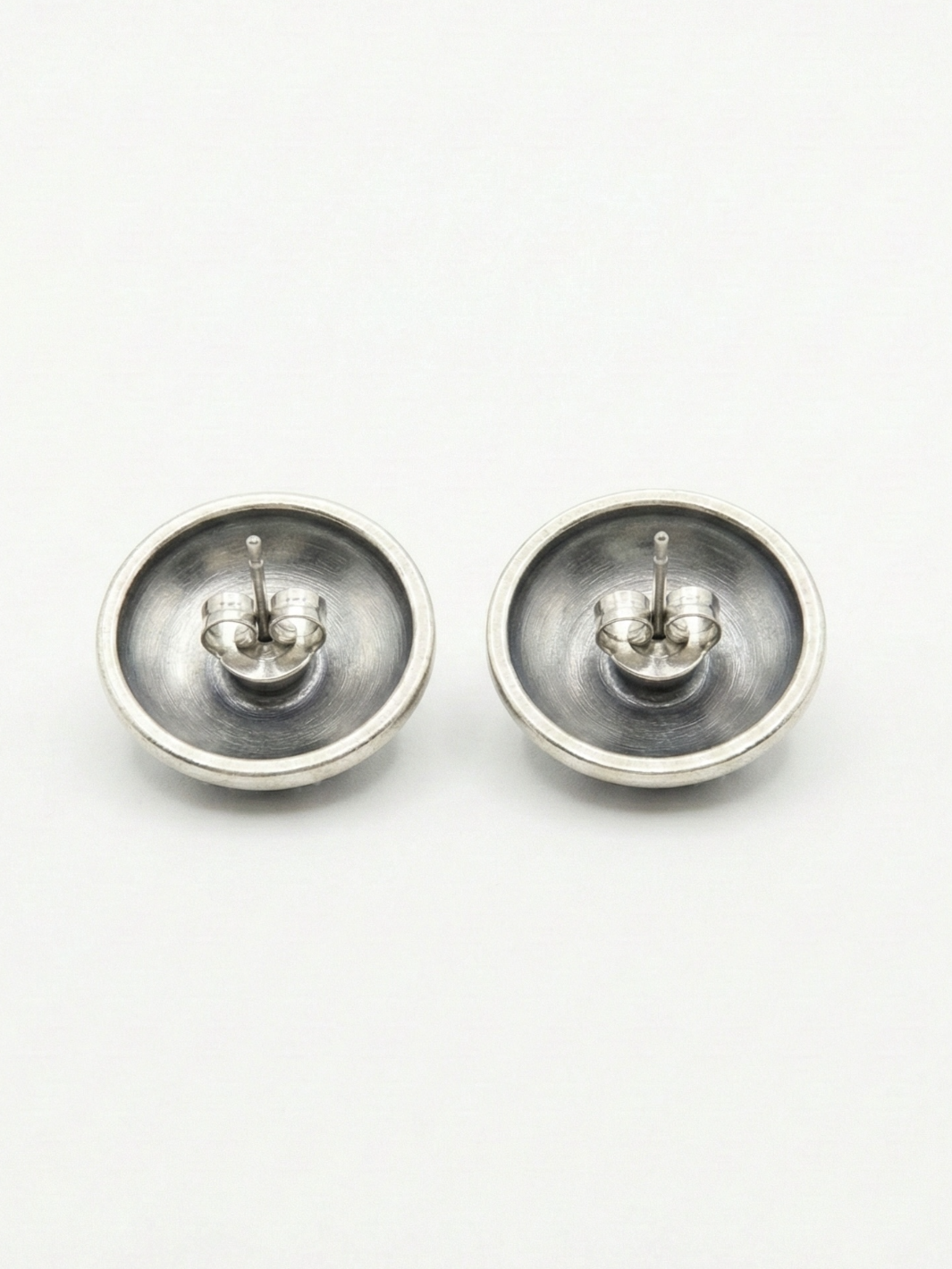 Geometric Button Pure Silver Studs/ Earring