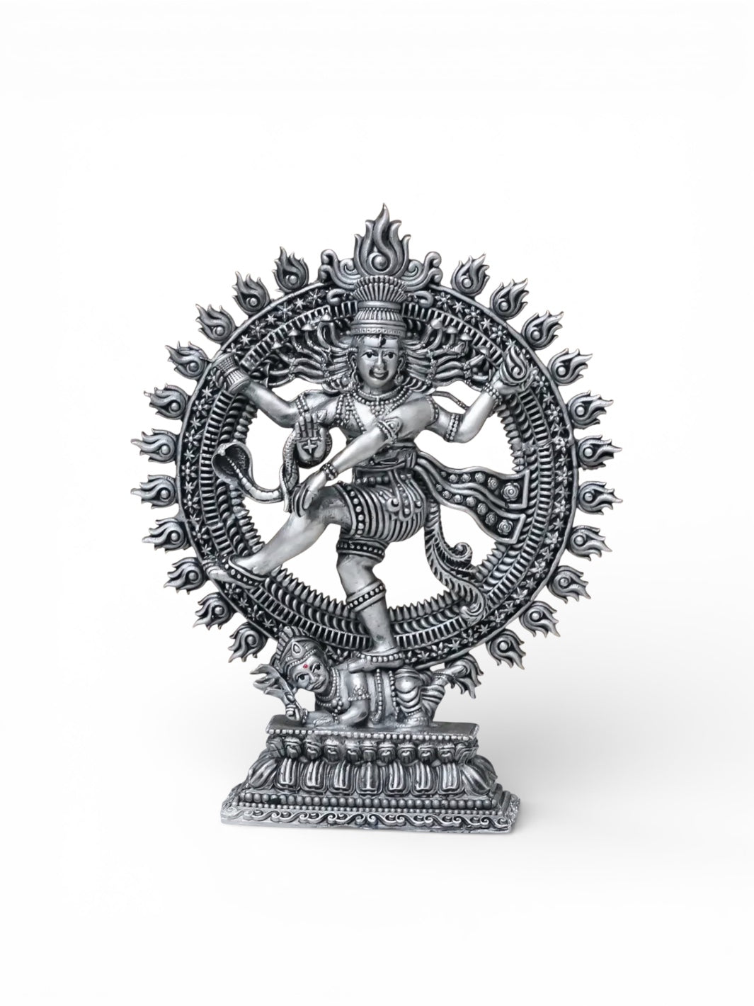 Pure Silver Lord Shiva Shankar Dancing Natraj/Nataraja Antique Finish Idol