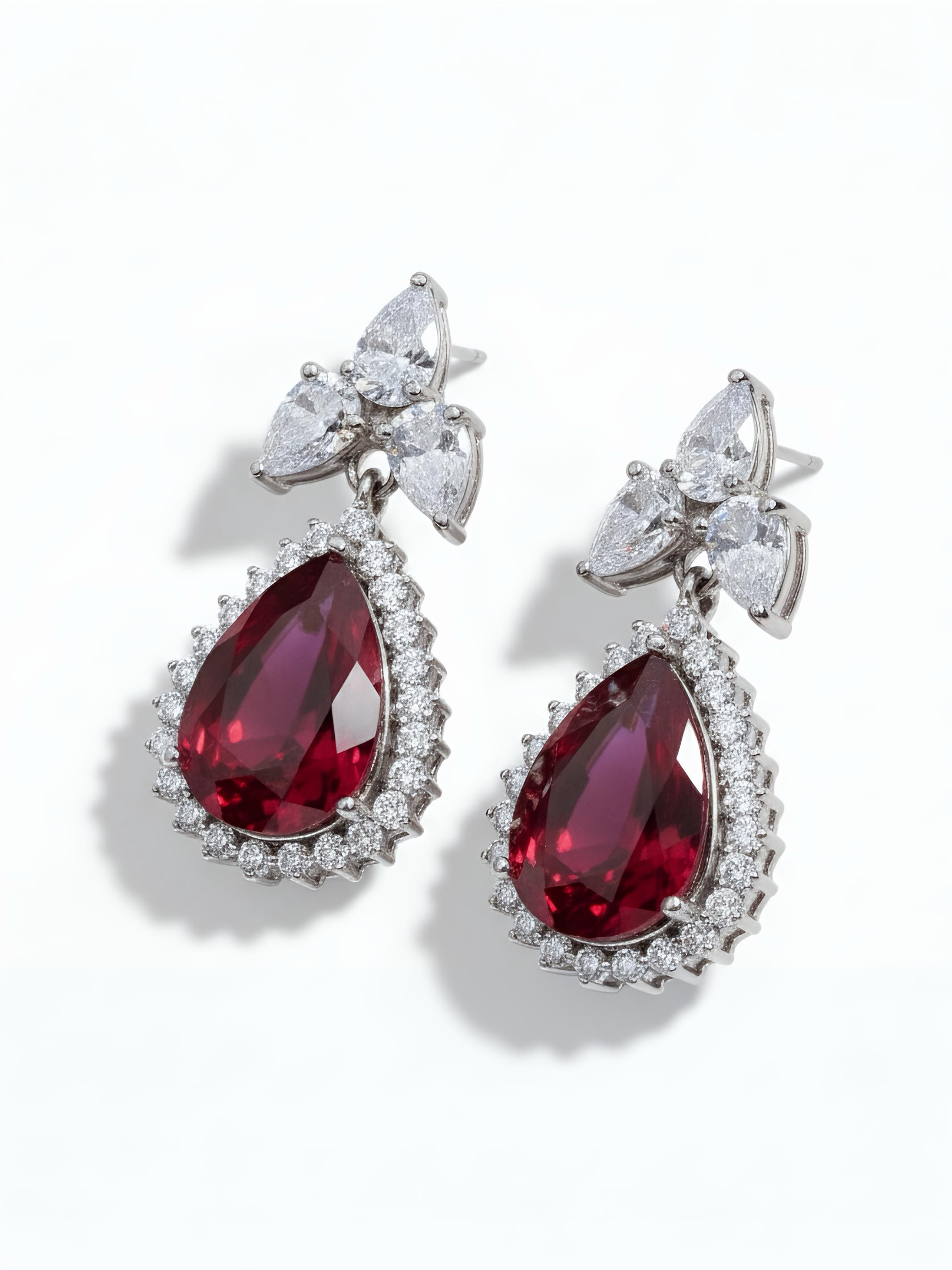 Zara Red Pure Silver Earring