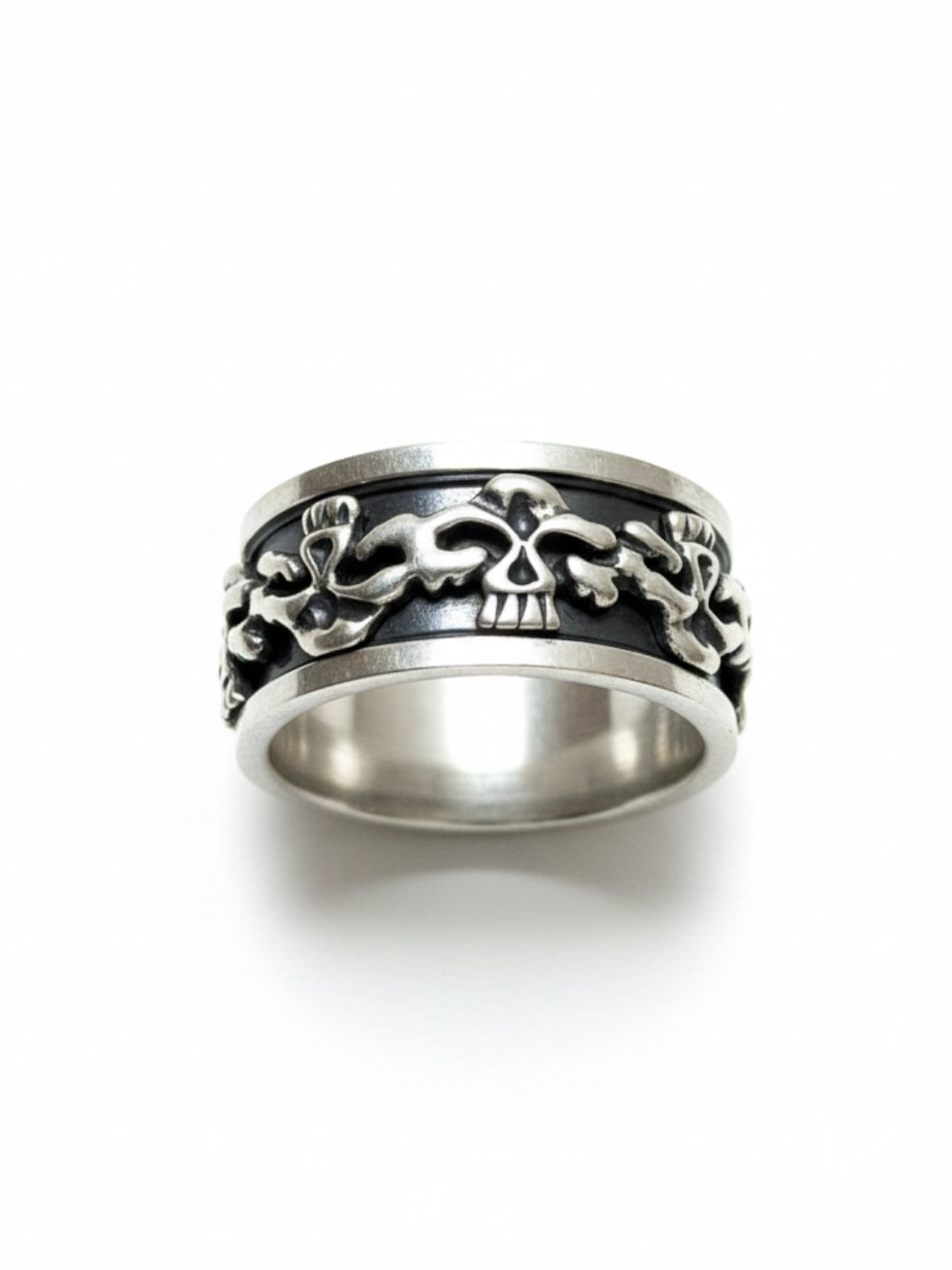Pure Silver Men's Skull Band