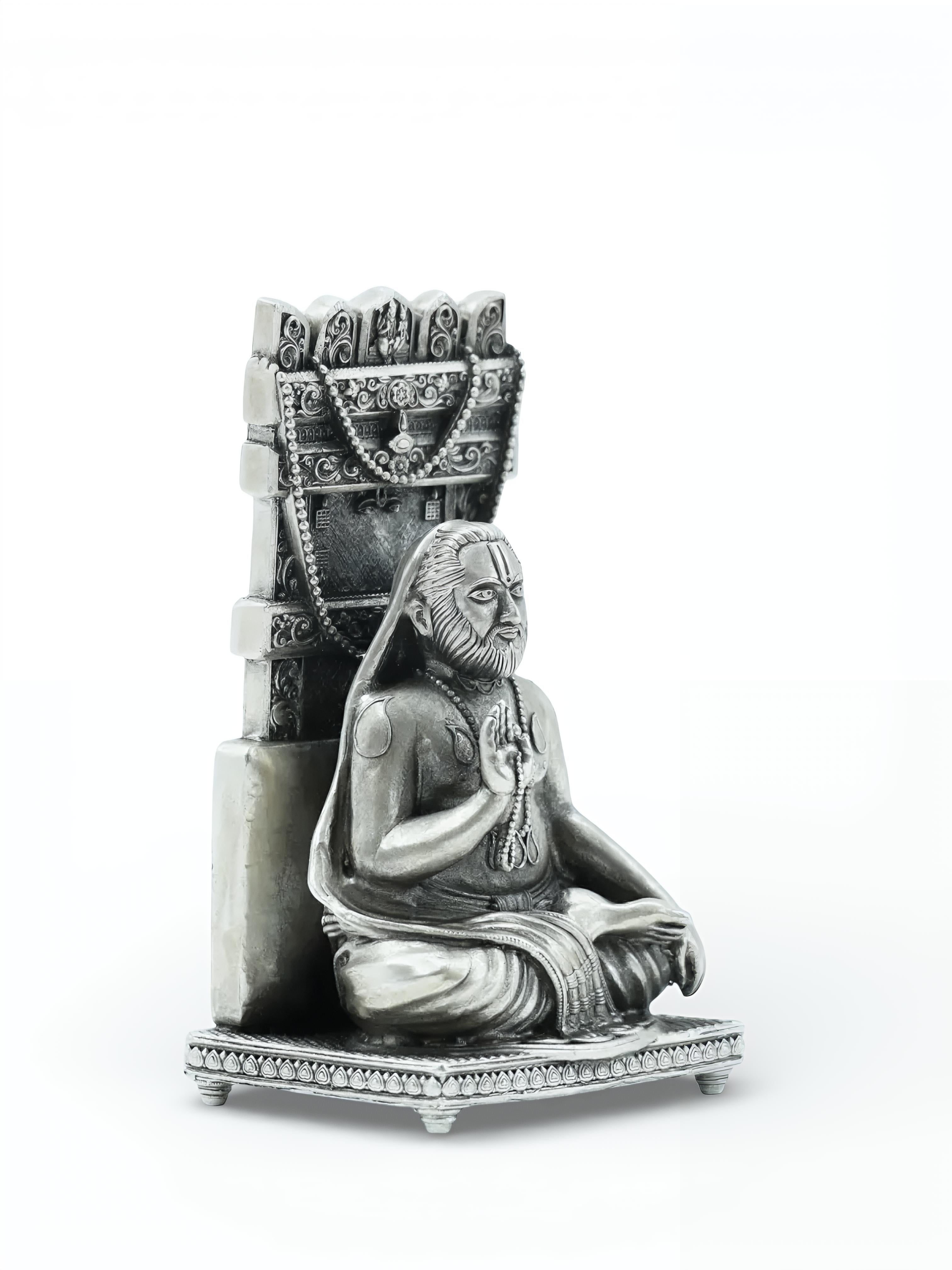 Pure Silver Antique Raghavendra Swamy Idol