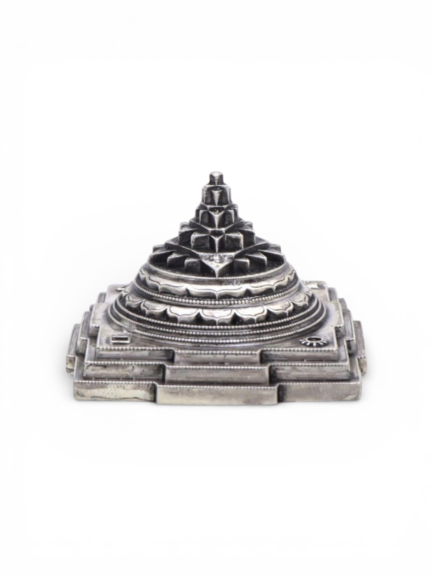Pure Silver Antique Finish Meru Shree/Sri Yantra Mahalaxmi Yantra