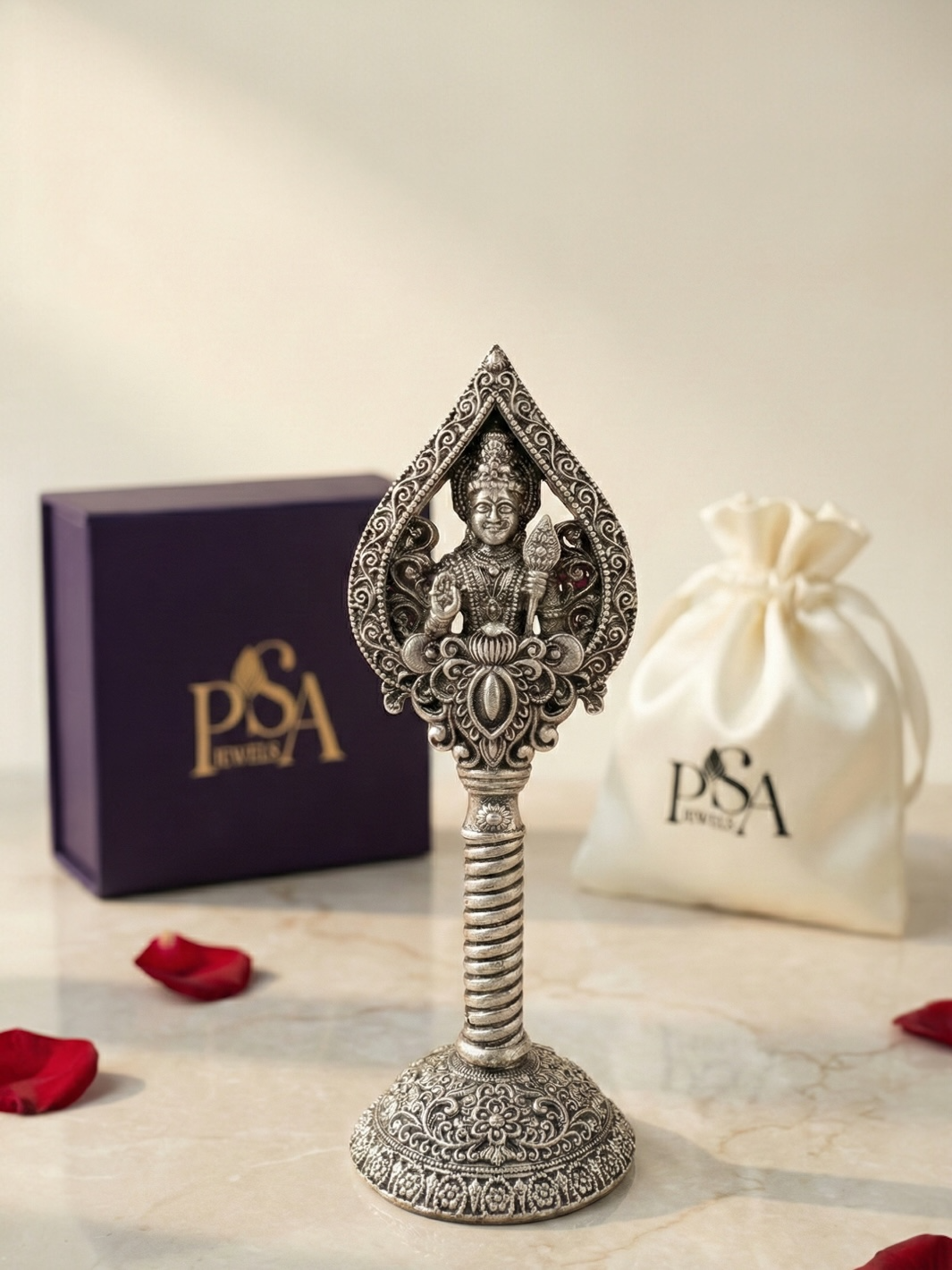 Pure Silver Antique Vel With God Murugan Face