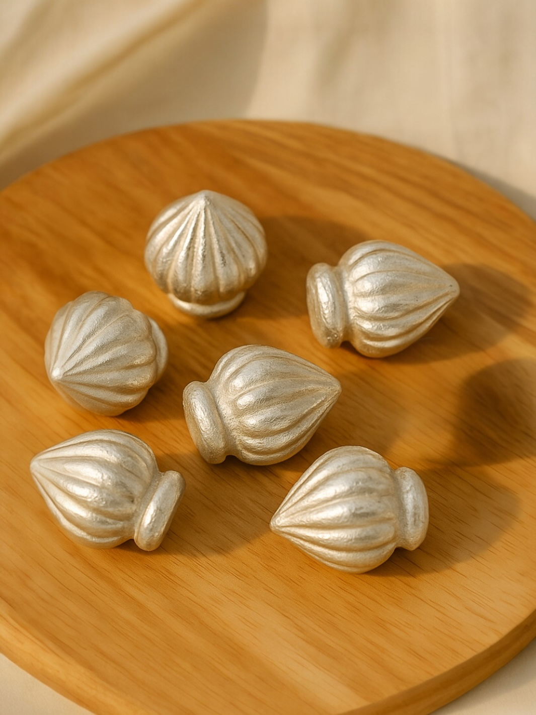Pure Silver Small Modak (5 pieces)