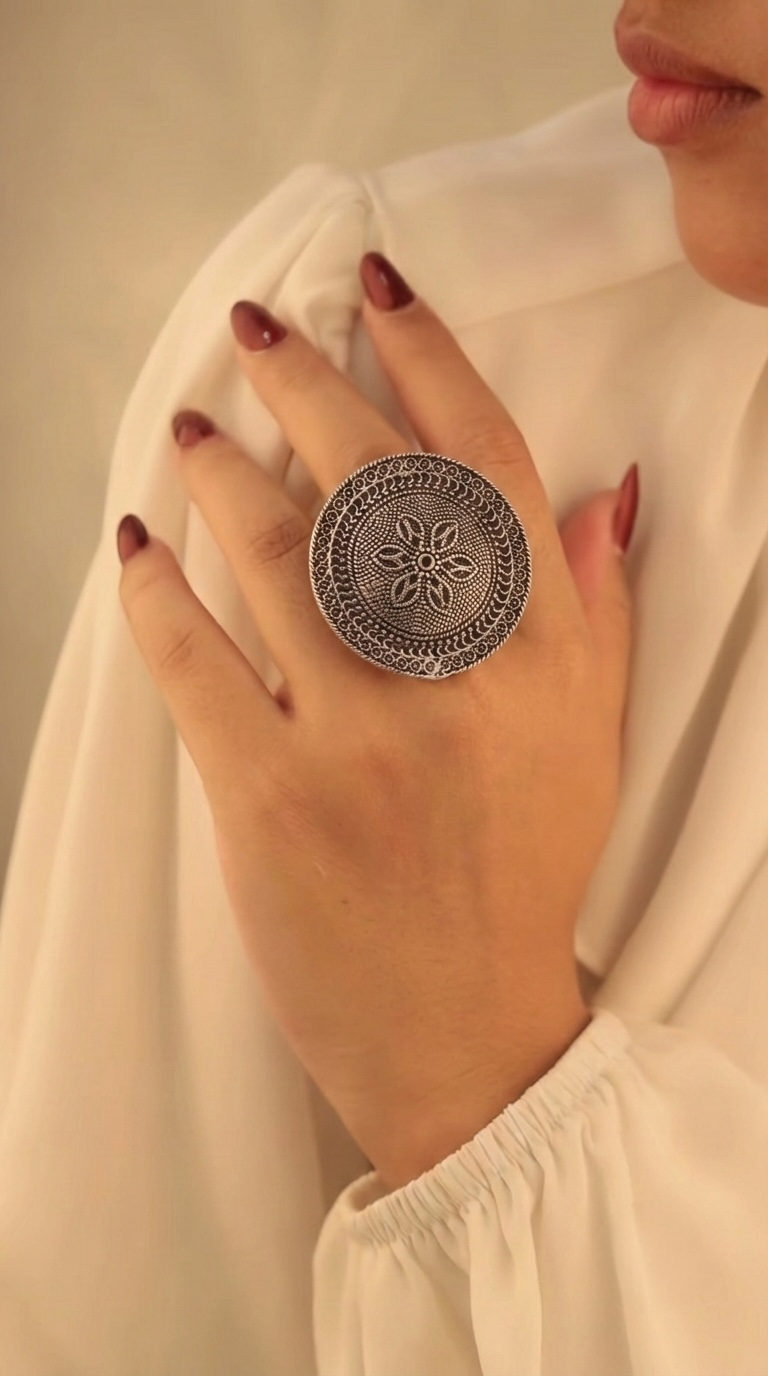 Big Chakra Pure Silver Ring