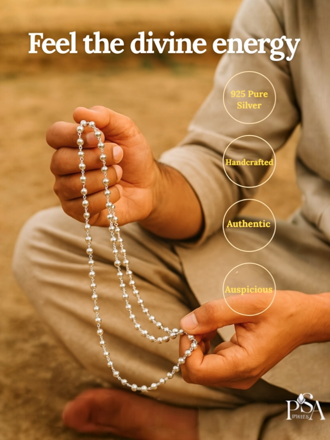 Solid beads chain Japp Mala (108+3 beads)