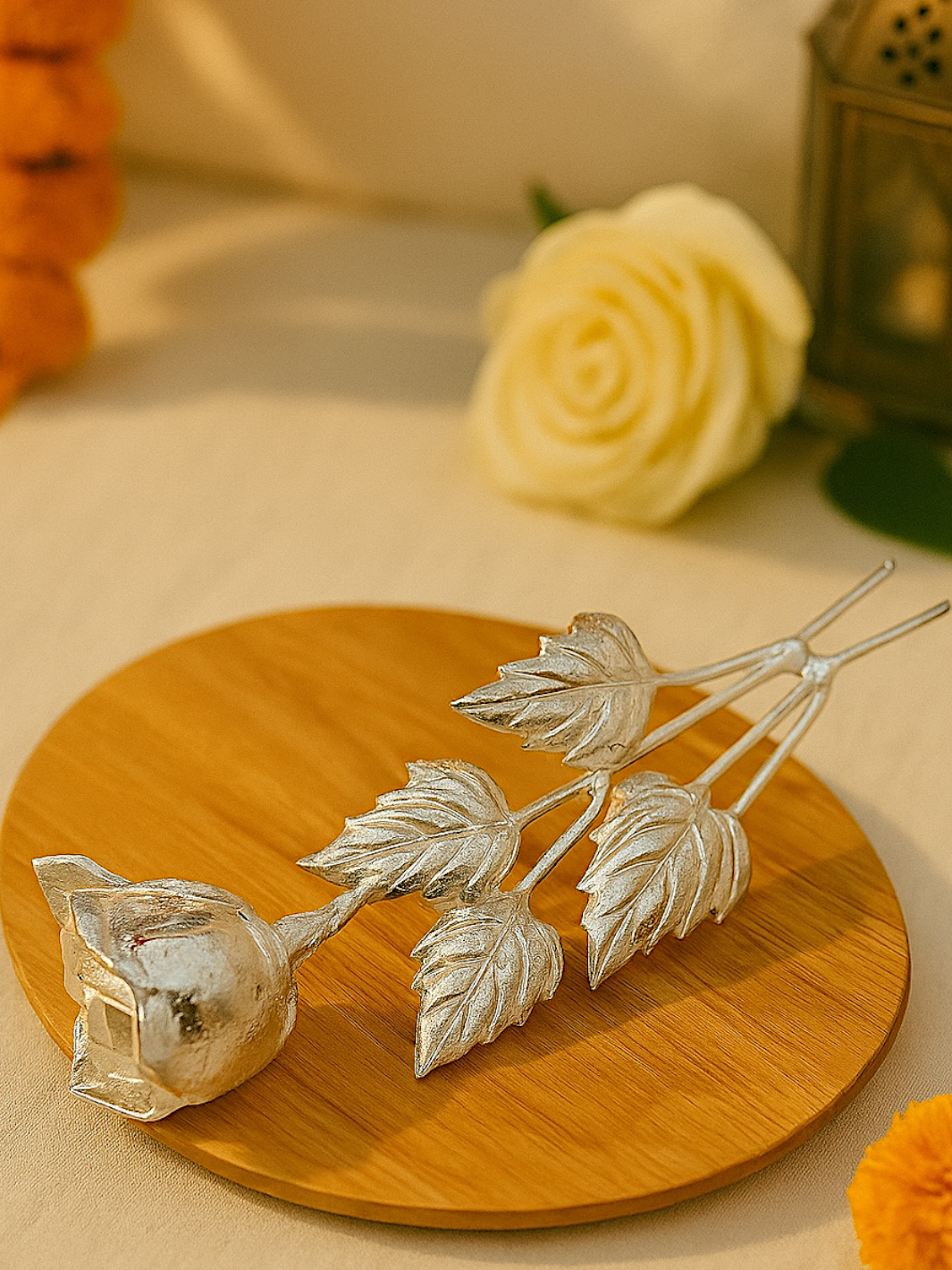 Pure Silver Rose Flower