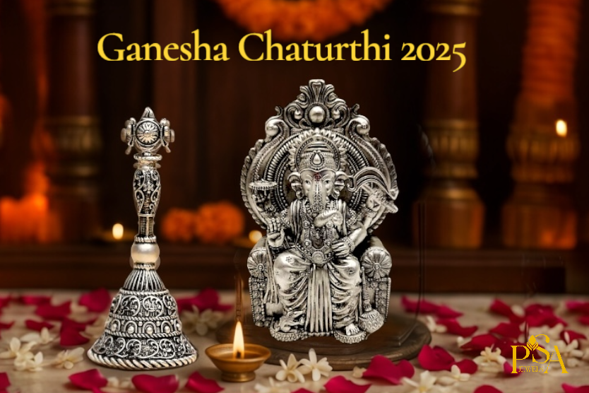 Welcome Lord Ganesha with Devotion and Elegance – Pure Silver Collection by PSA Jewels, Ganesha Chaturthi 2025 celebration