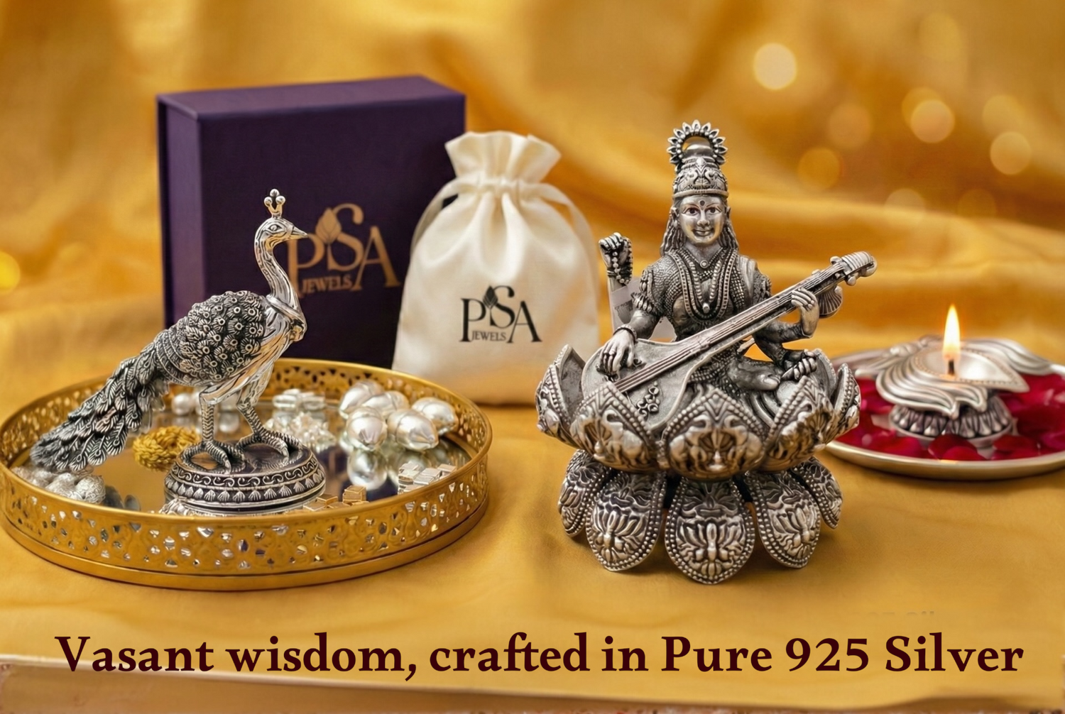 Celebrate Vasant Panchami with Wisdom, Grace &amp; Pure Silver Blessings