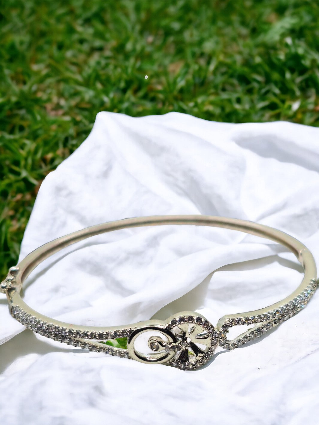 Silver Zircon Rhodium Chakra Bracelet - PSA Jewels